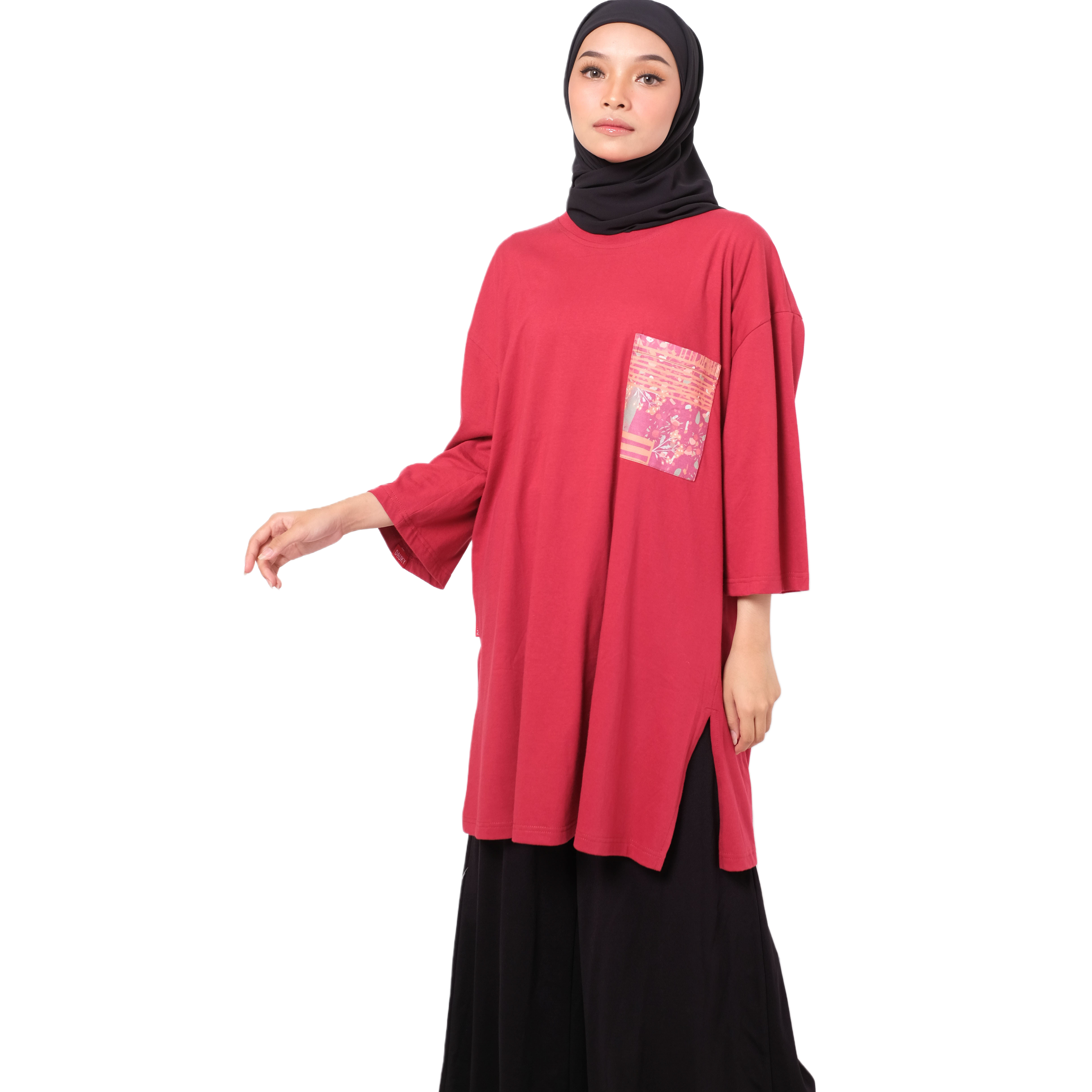M Tunik Combed Pocket Tokyo - Merah