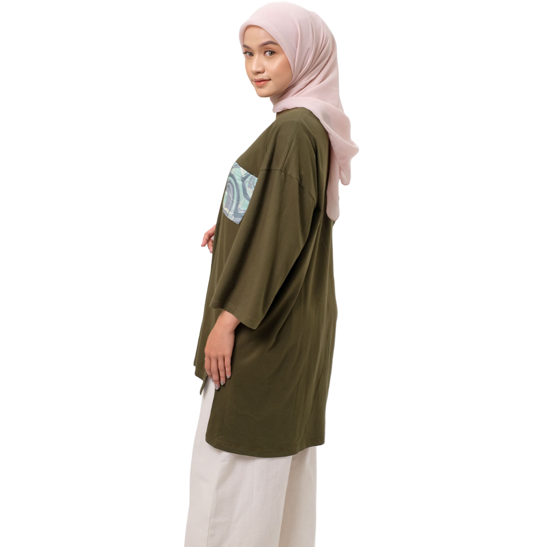 M Tunik Combed Marble - Olive