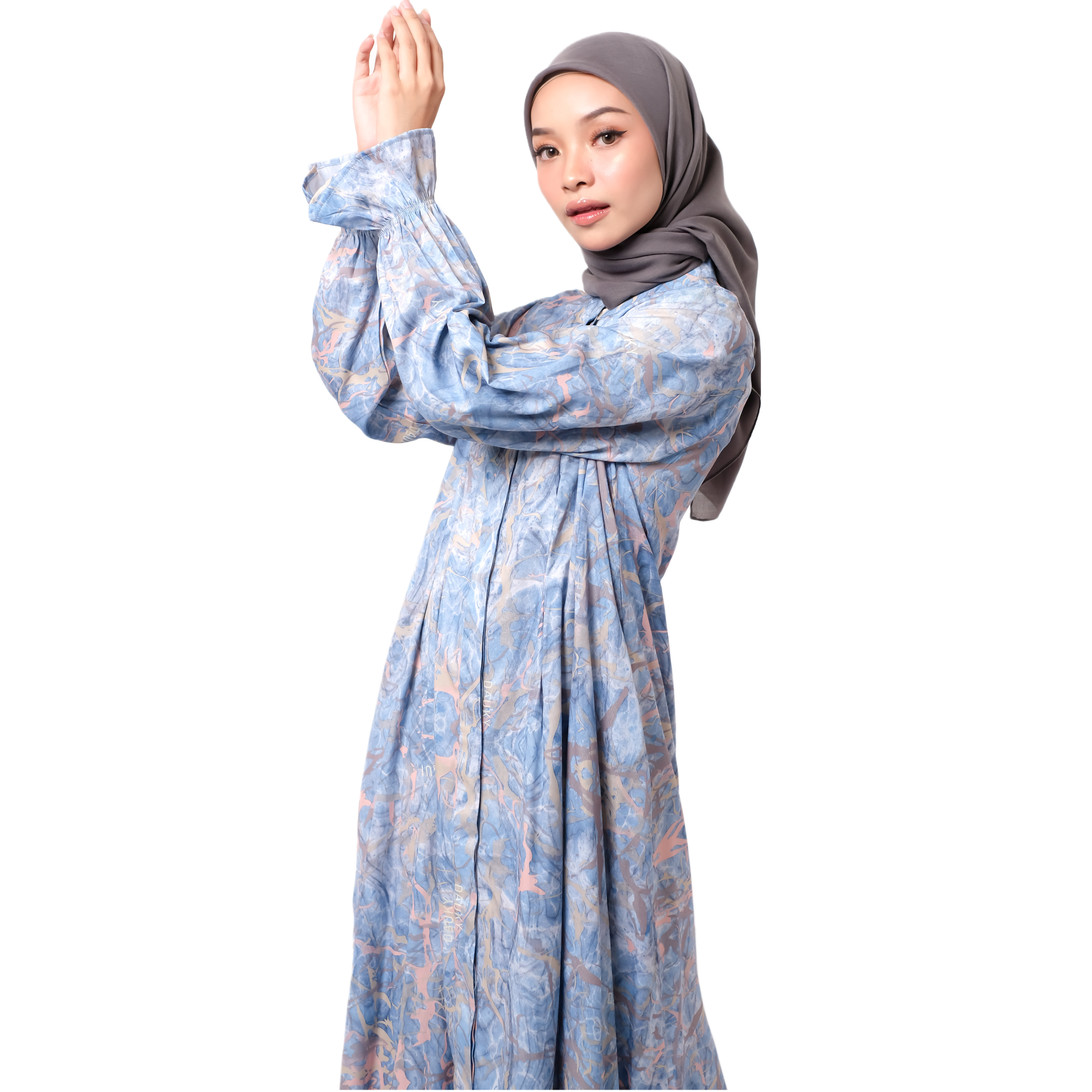 L Dress Marble - Biru