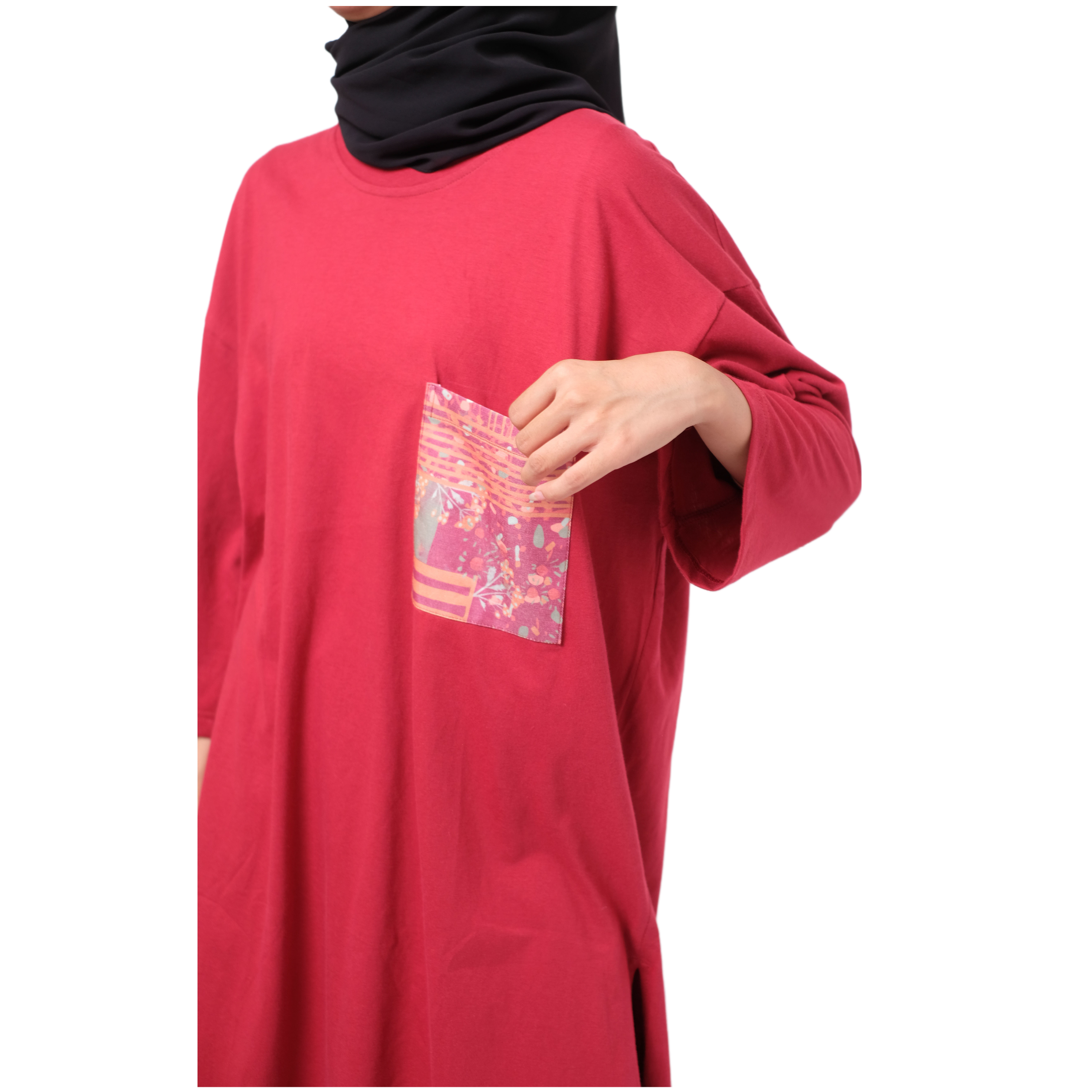 M Tunik Combed Pocket Tokyo - Merah