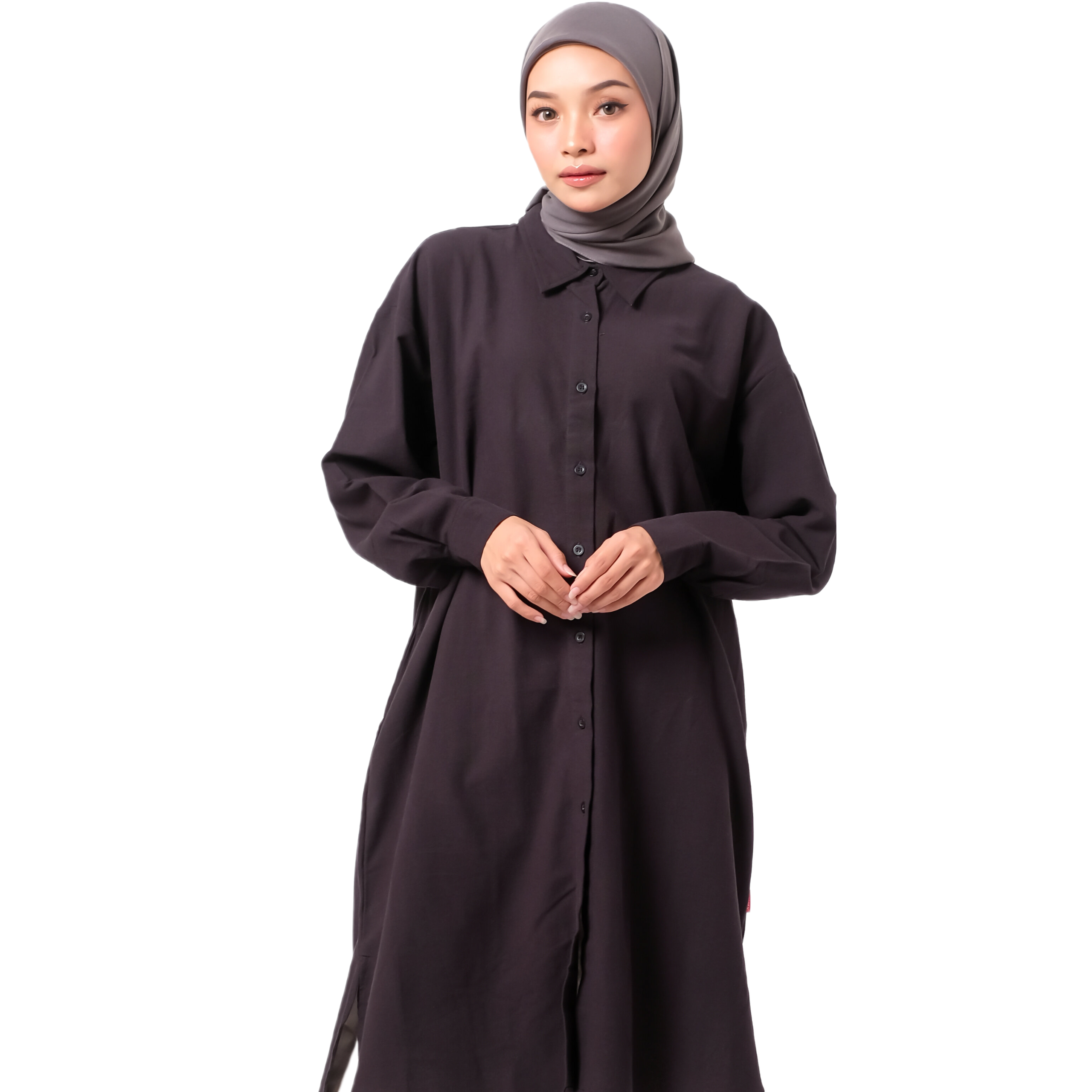 L Tunic Linen - Hitam