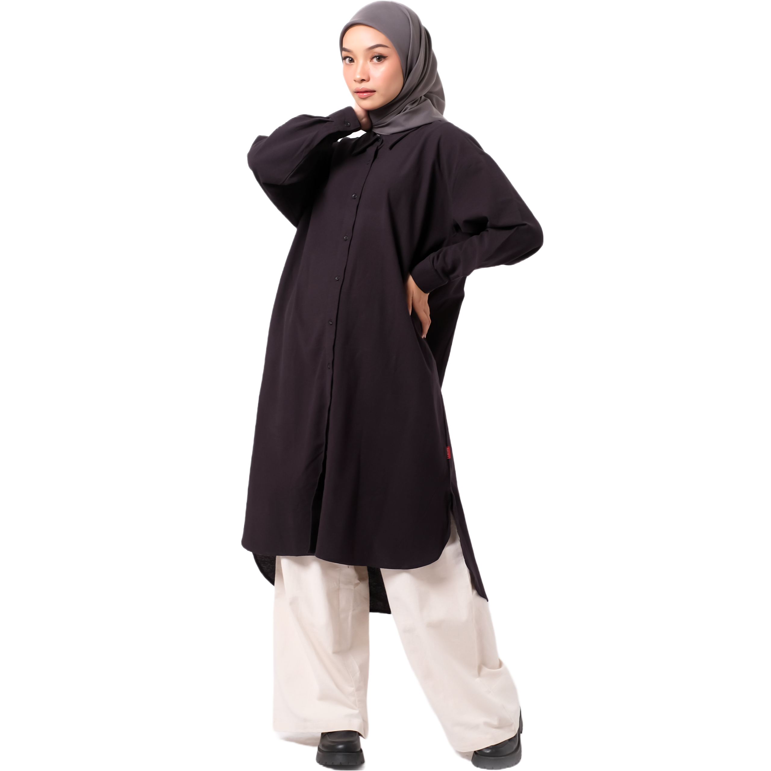 L Tunic Linen - Hitam