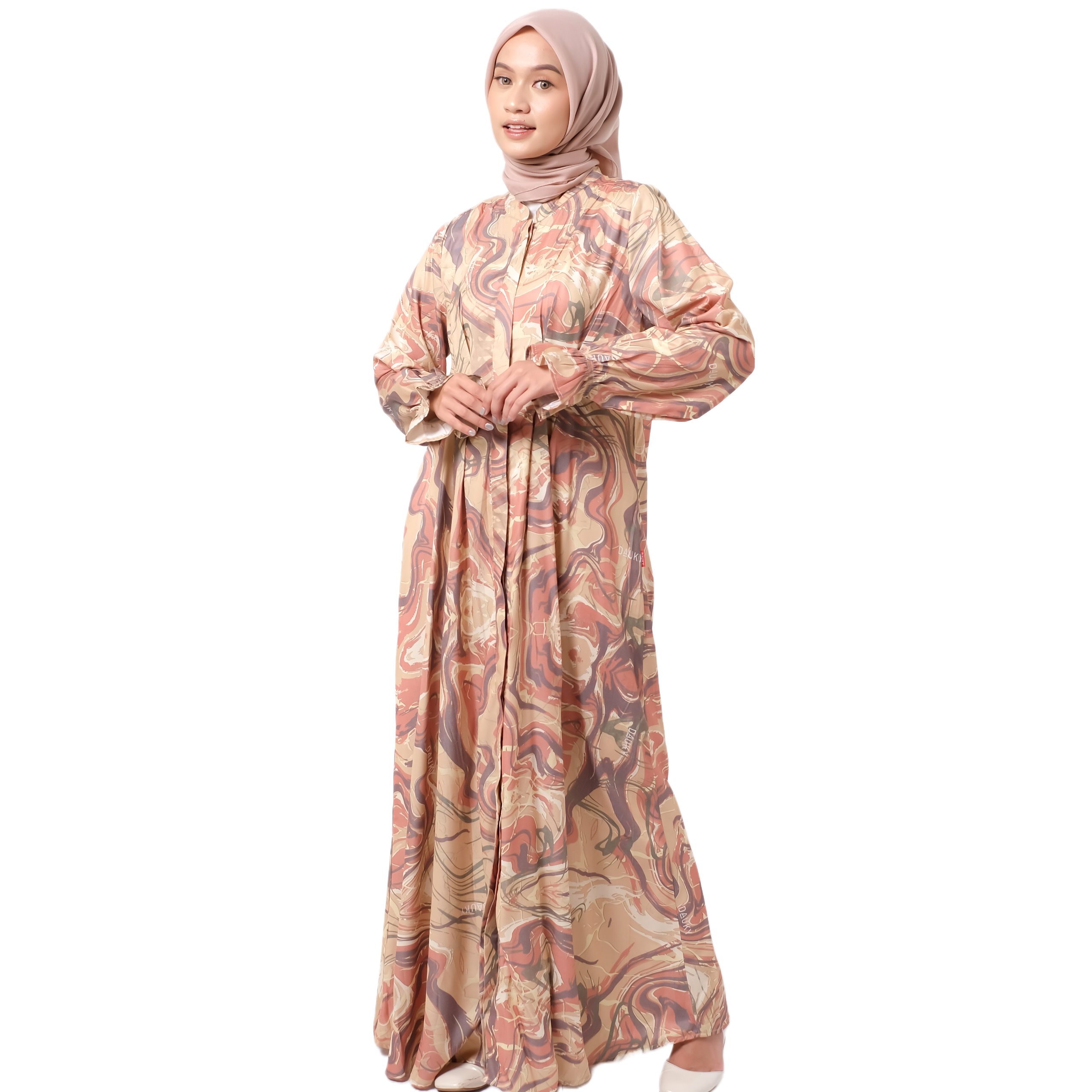 Dauky Gamis Wanita L Dress Marble - Kuning