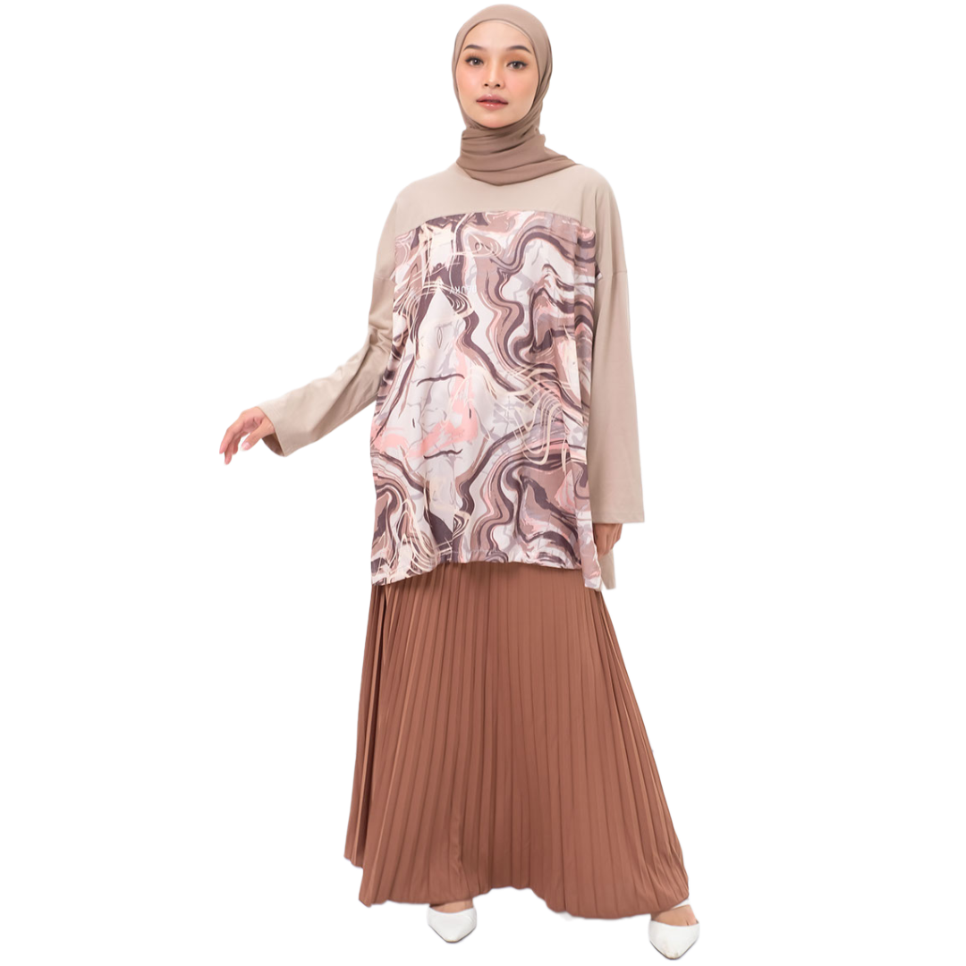 S Tunik Combed Marble - Khaki