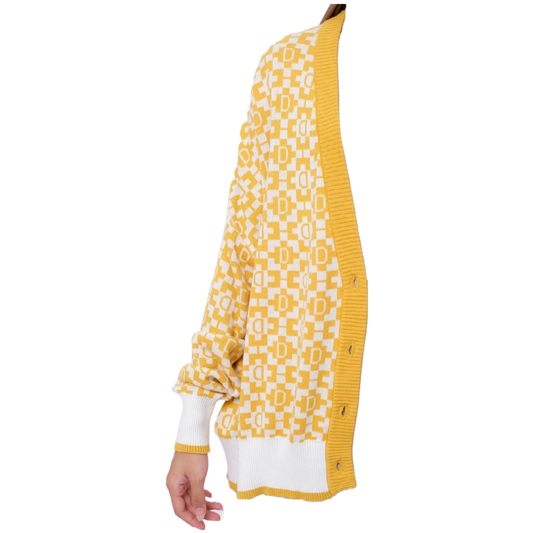 Cardi Knit Monogram - Kuning