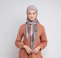 Dauky Hijab Segiempt kerudung Play Shape Scarf - Coklat