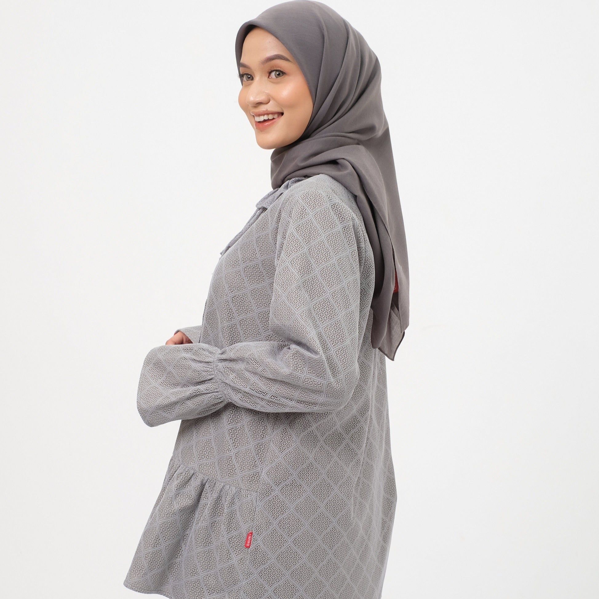 M Tunik Lace Katun Ruffless - Sage Green