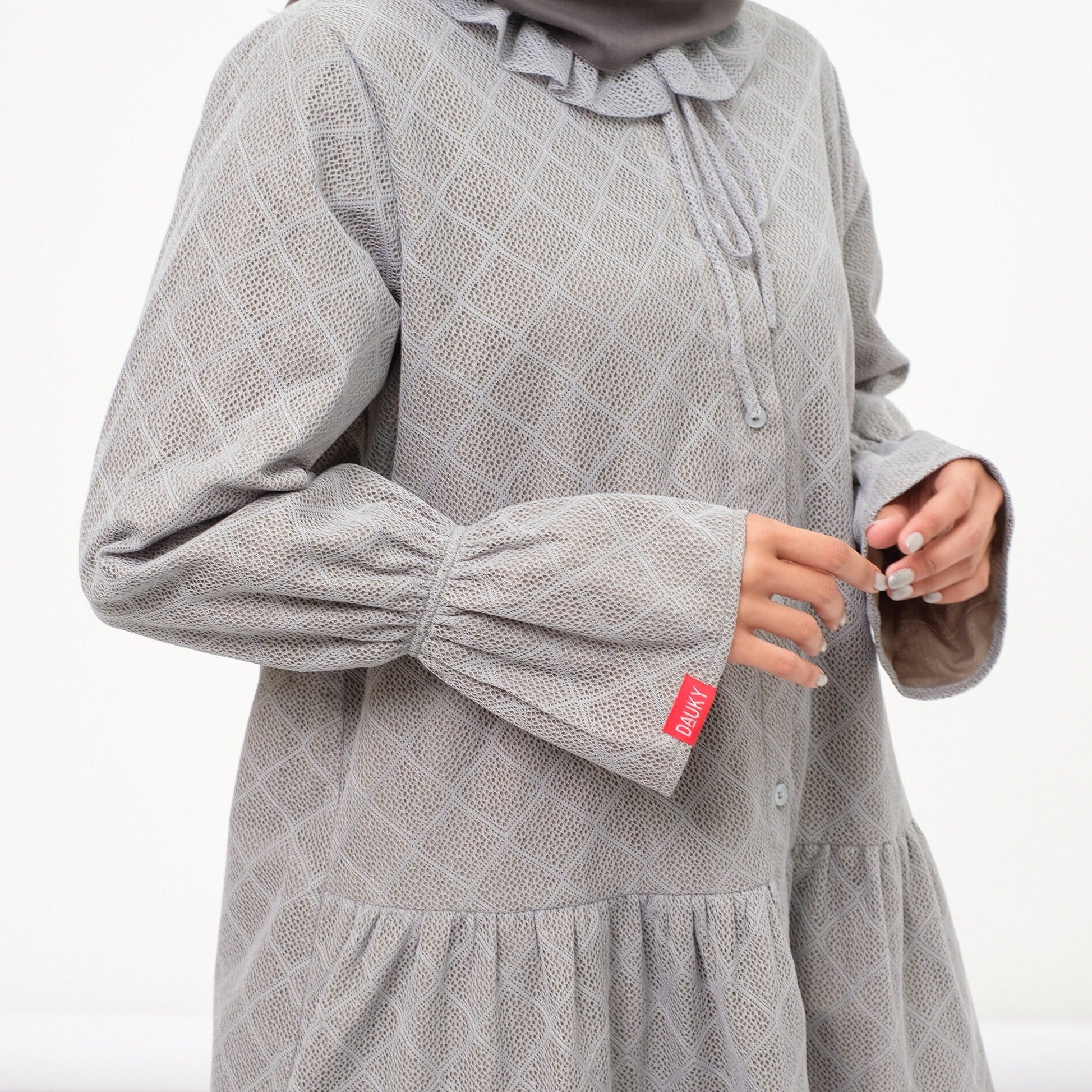 M Tunik Lace Katun Ruffless - Sage Green