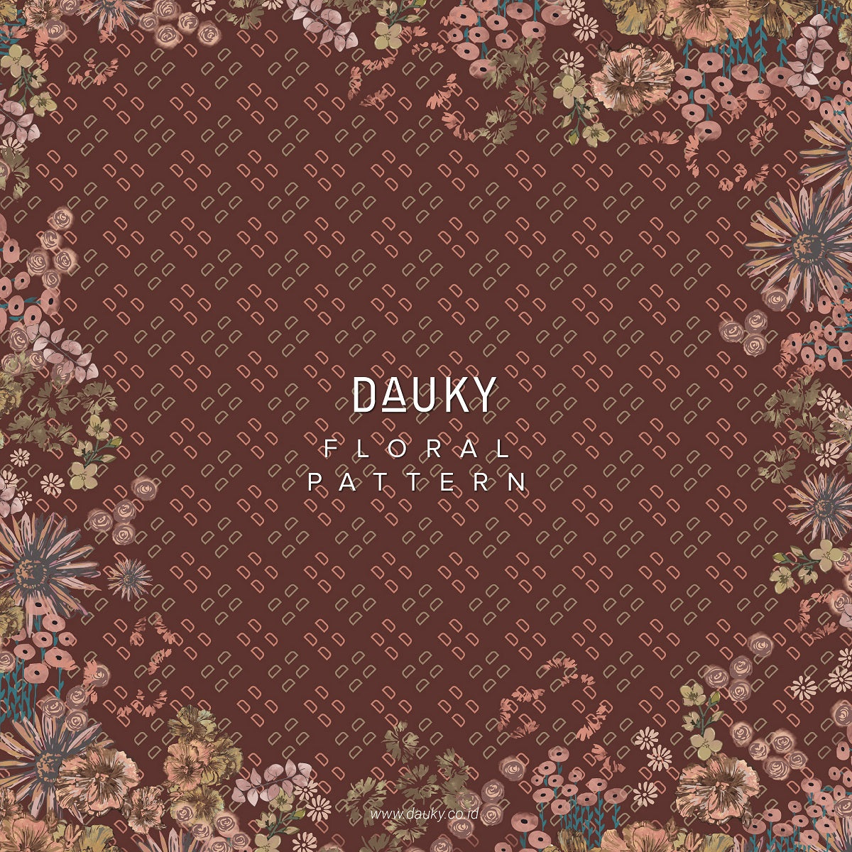 Floral Pattern Premium Scarf - Burgundy