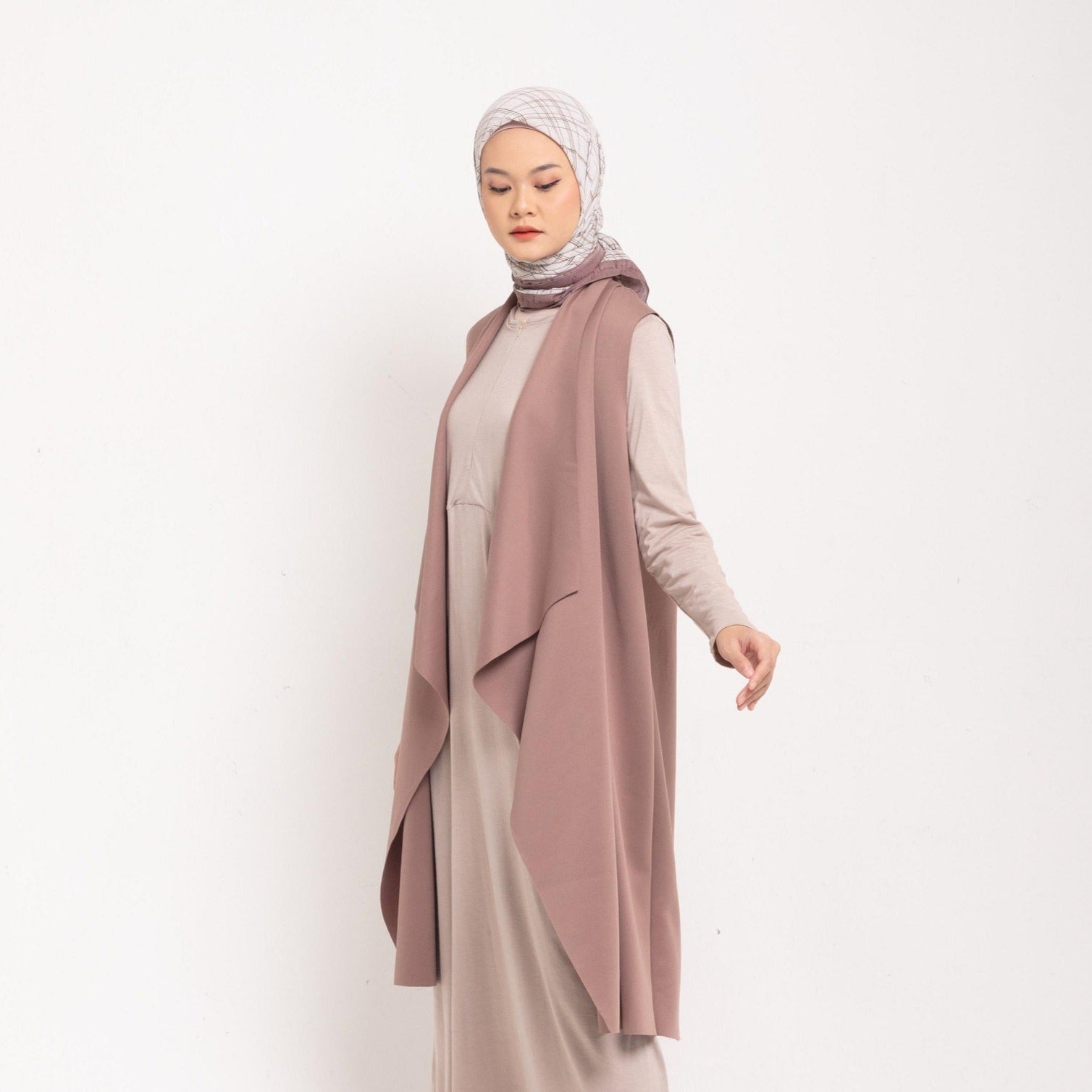 Cardigan Atasan Wanita Dauky Vest Scuba Ruffles Executive Collection - Coklat Tua