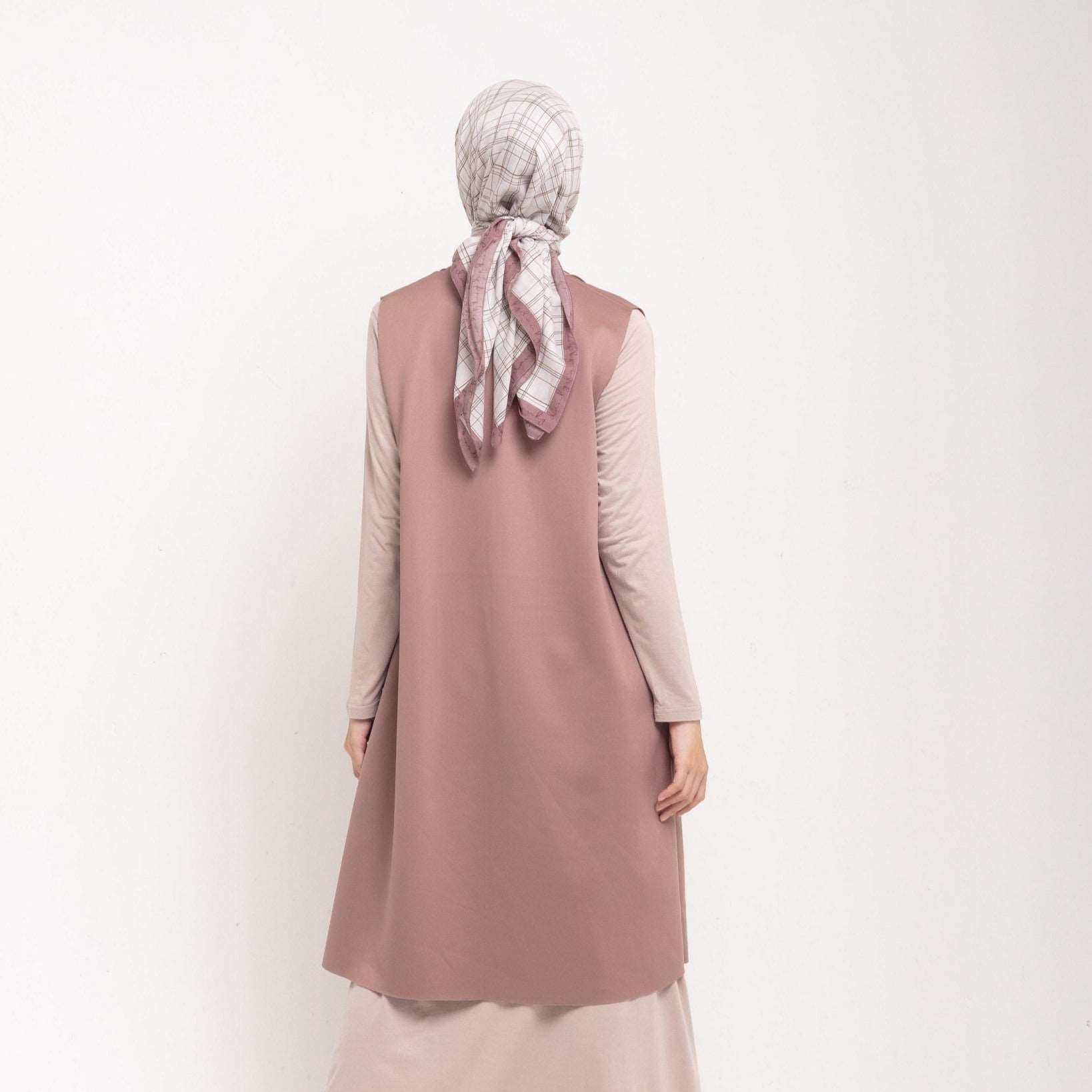 Cardigan Atasan Wanita Dauky Vest Scuba Ruffles Executive Collection - Coklat Tua