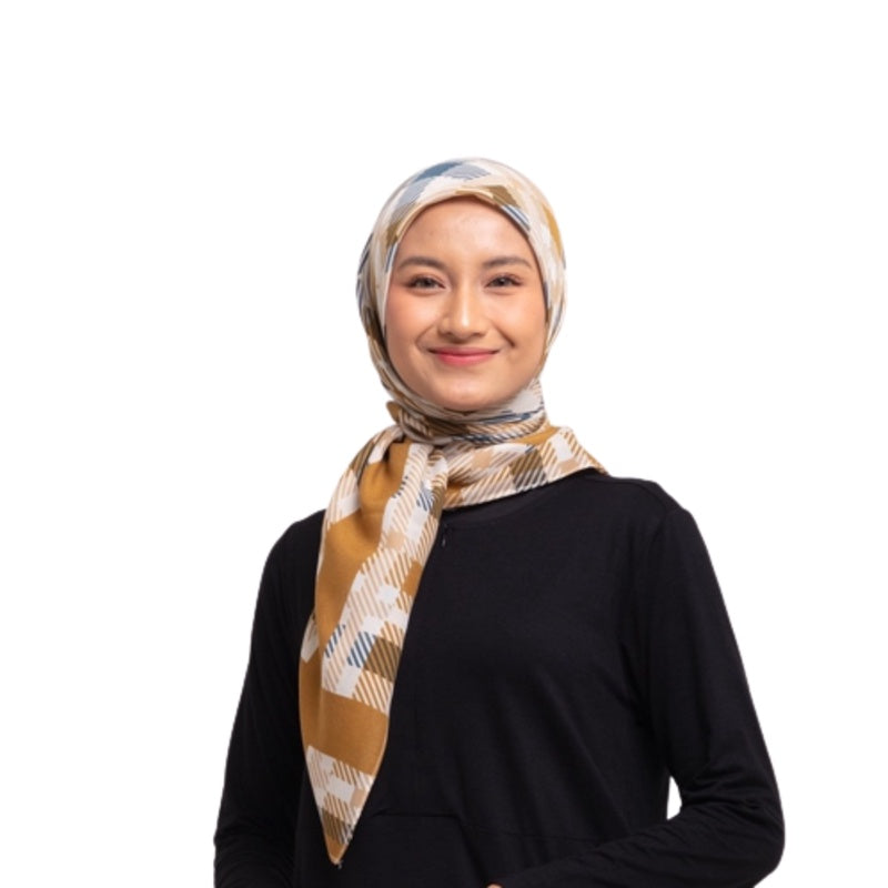Dauky - Hijab Segi Empat Tartan Pattern Scarf