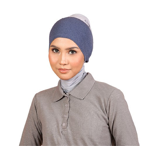 Dauky Aksesoris Hijab Bandana Ciput Rajut Feisya - Navy