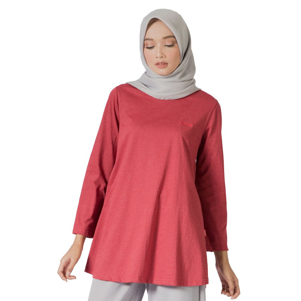 DAUKY - Atasan Wanita Polos M Tunik Afirsta - Maroon