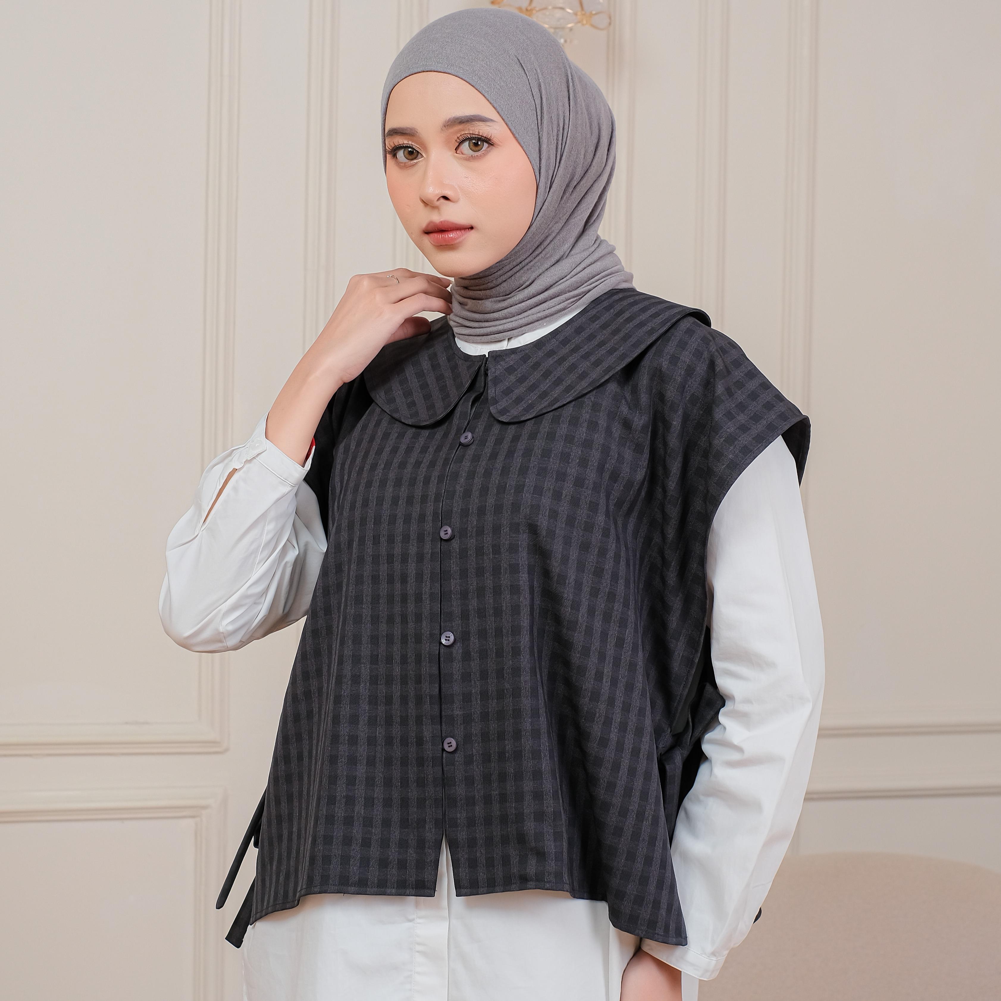 VEST ASYMMETRIC PLAID