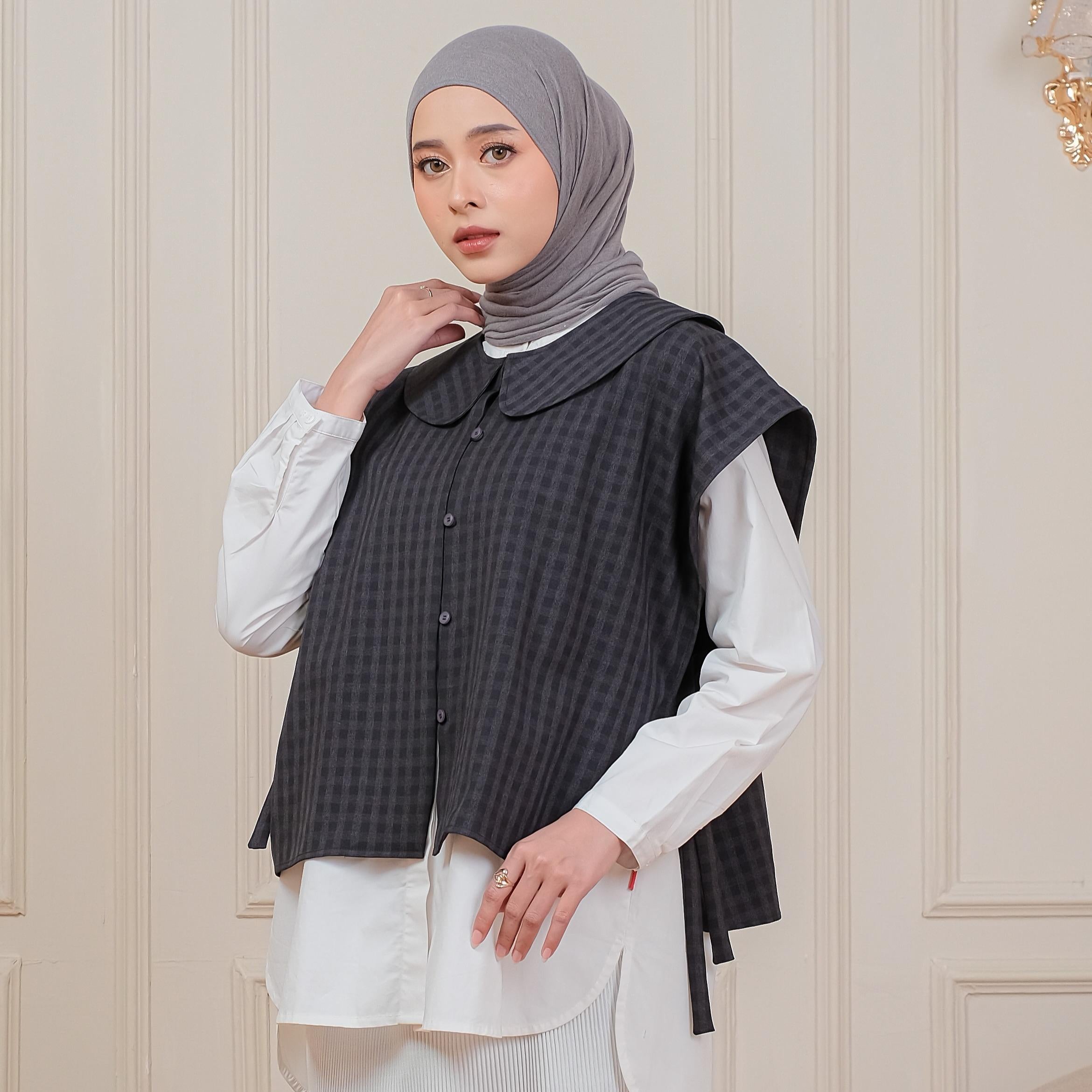 VEST ASYMMETRIC PLAID