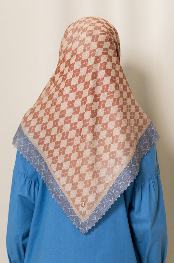 Classic Geo Premium Scarf - Teracotta