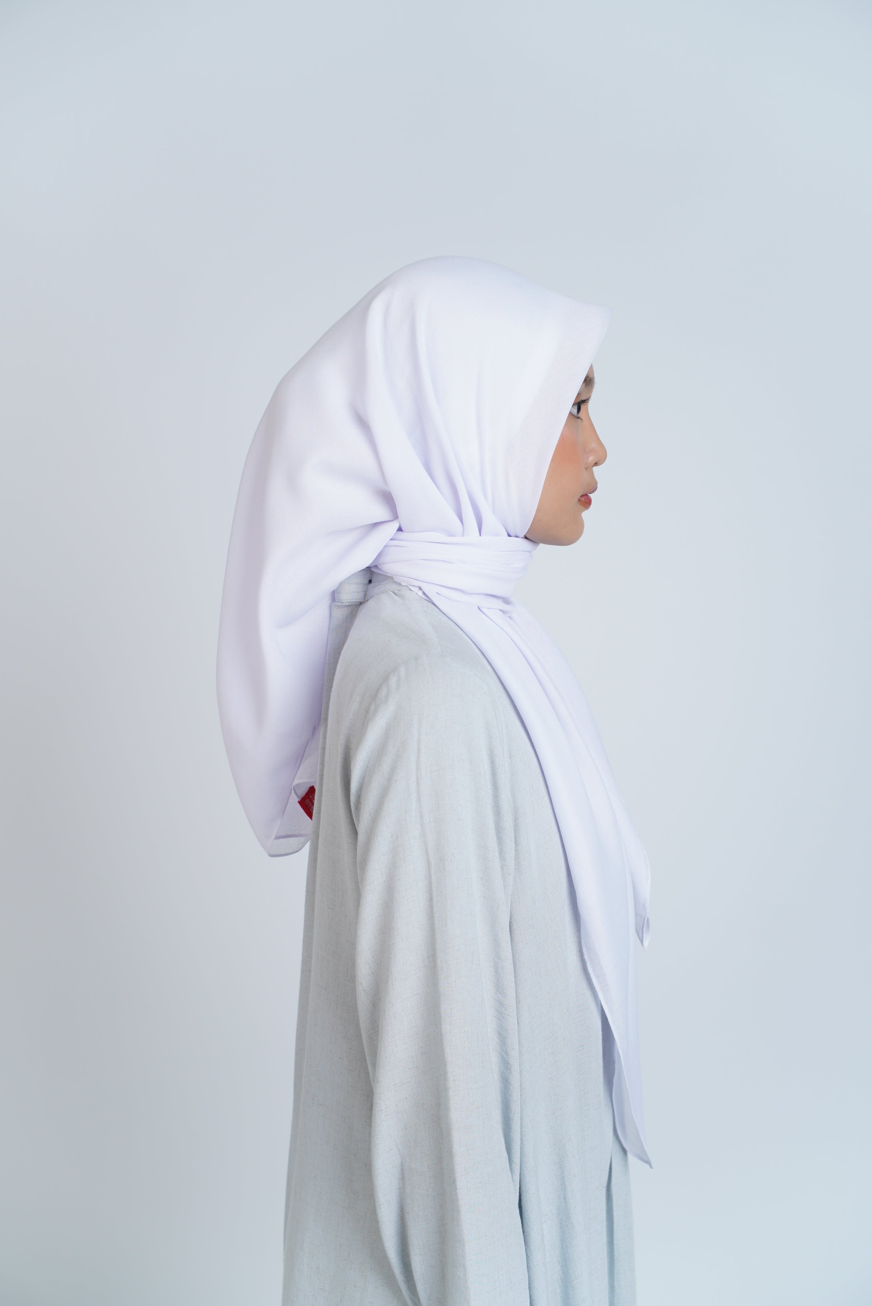 SIGNATURED PLAIN SCARF - WHITE
