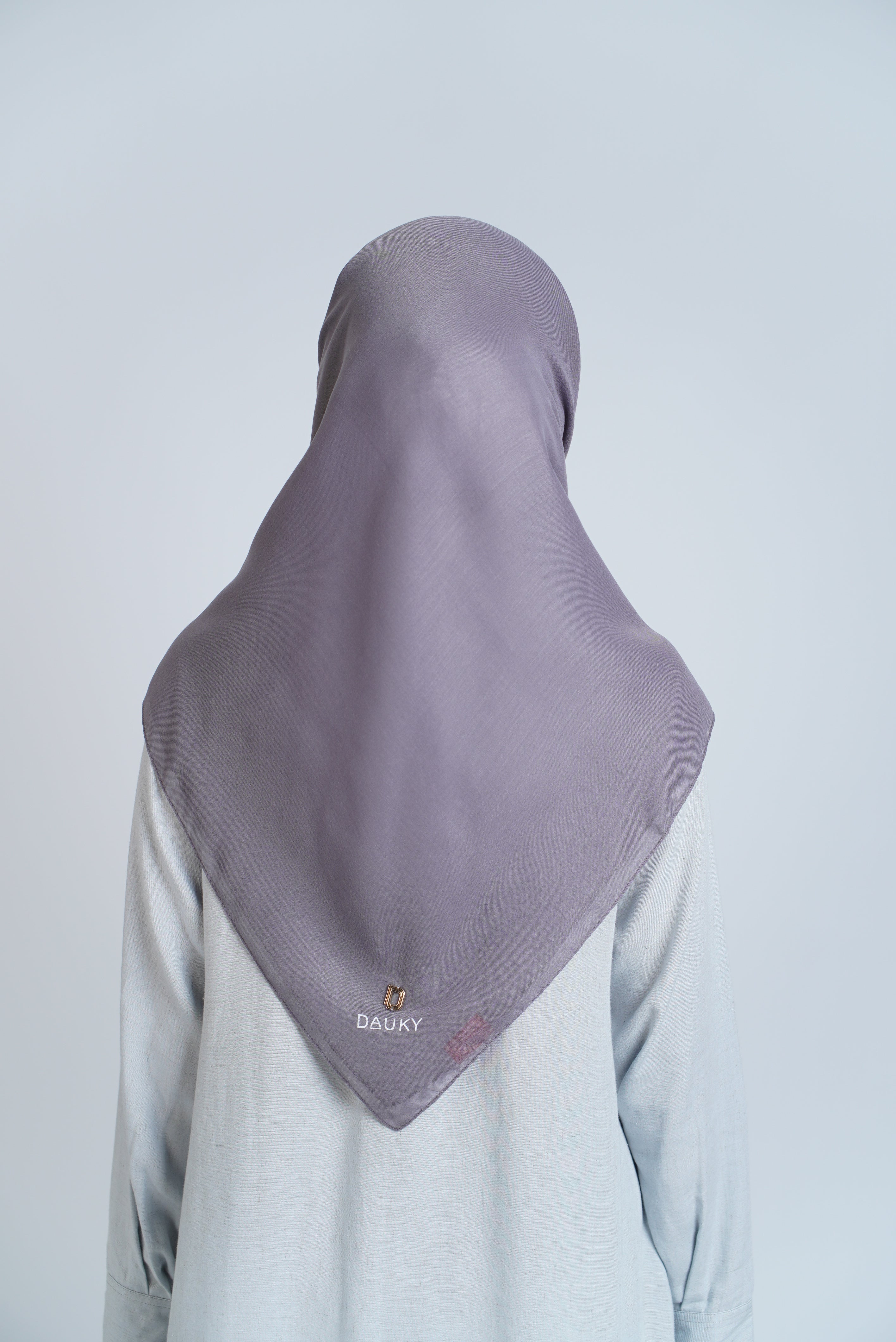 SIGNATURED PLAIN SCARF - DARK GREY