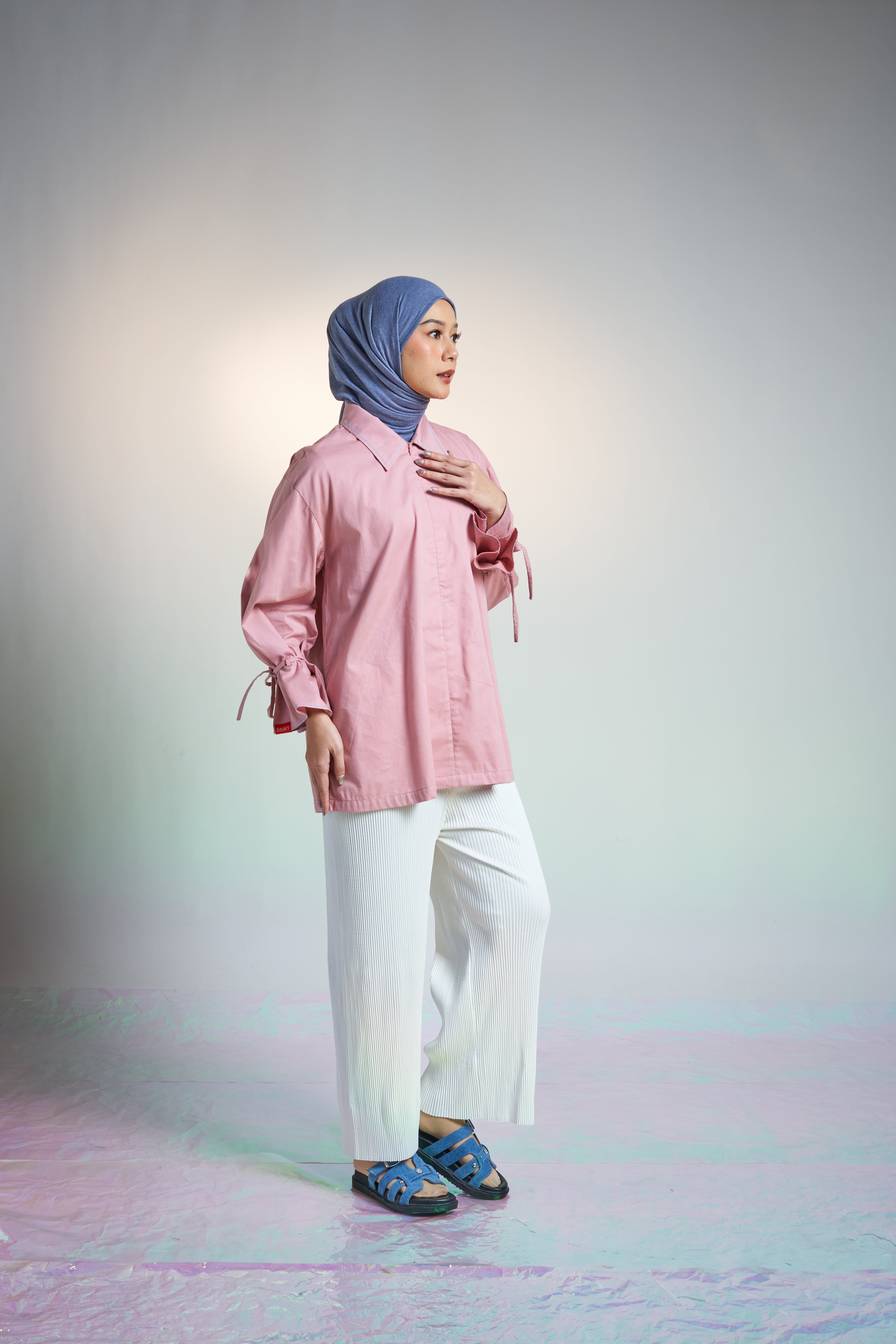 M TUNIC FLARE AIRY COTTON - DUSTY PINK
