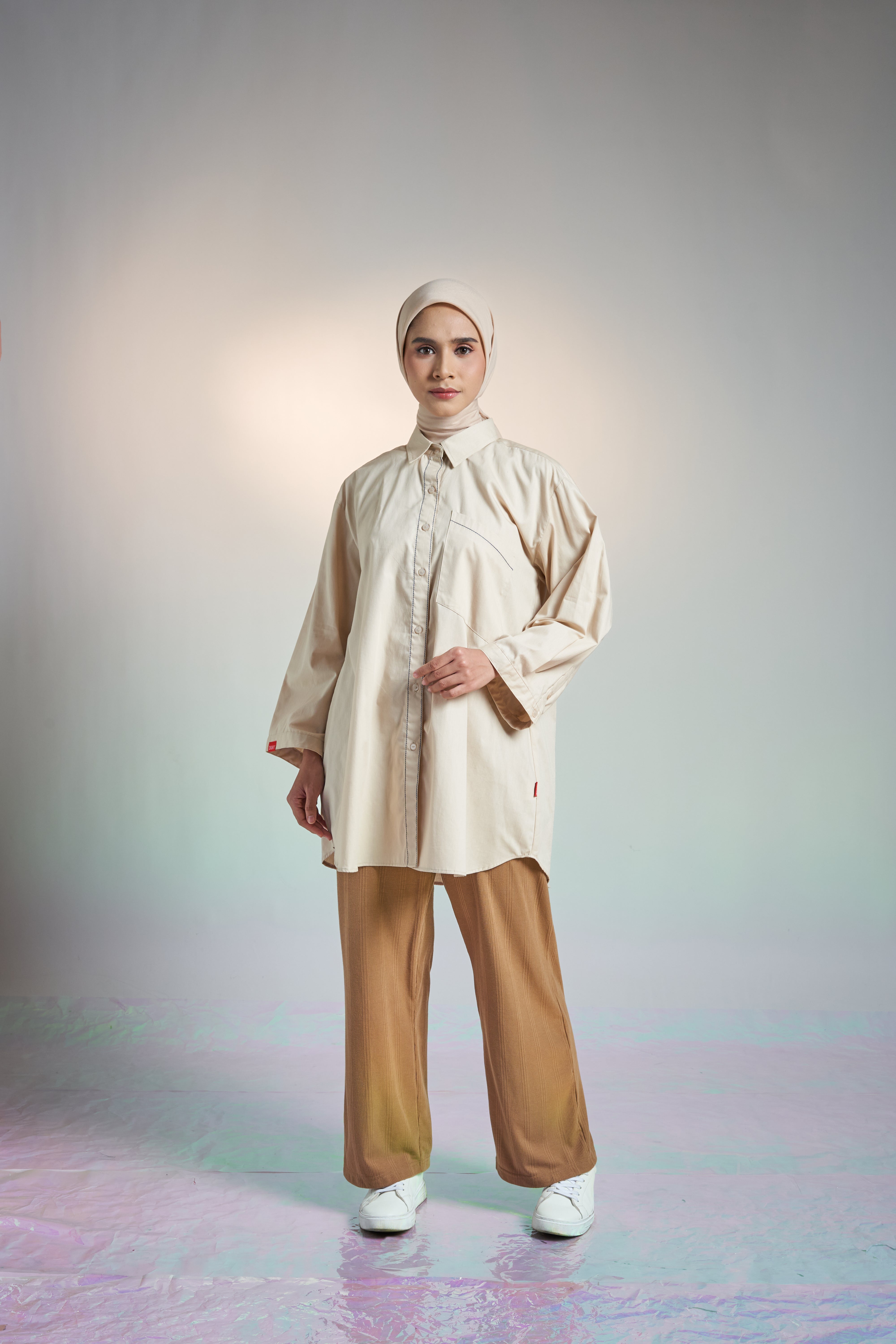 M TUNIC WIDE AIRY COTTON - CREAM