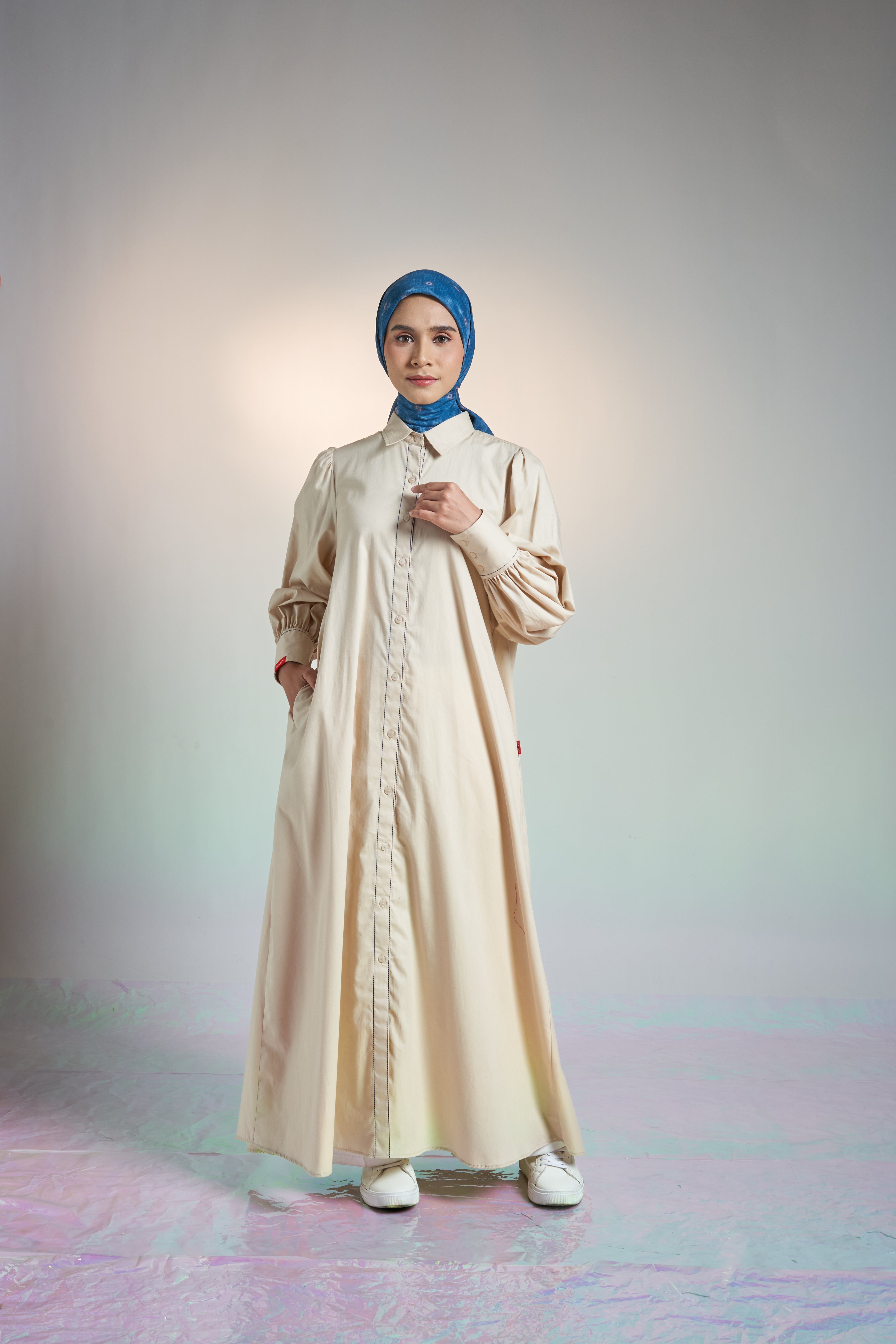 L DRESS AIRY COTTON - CREAM