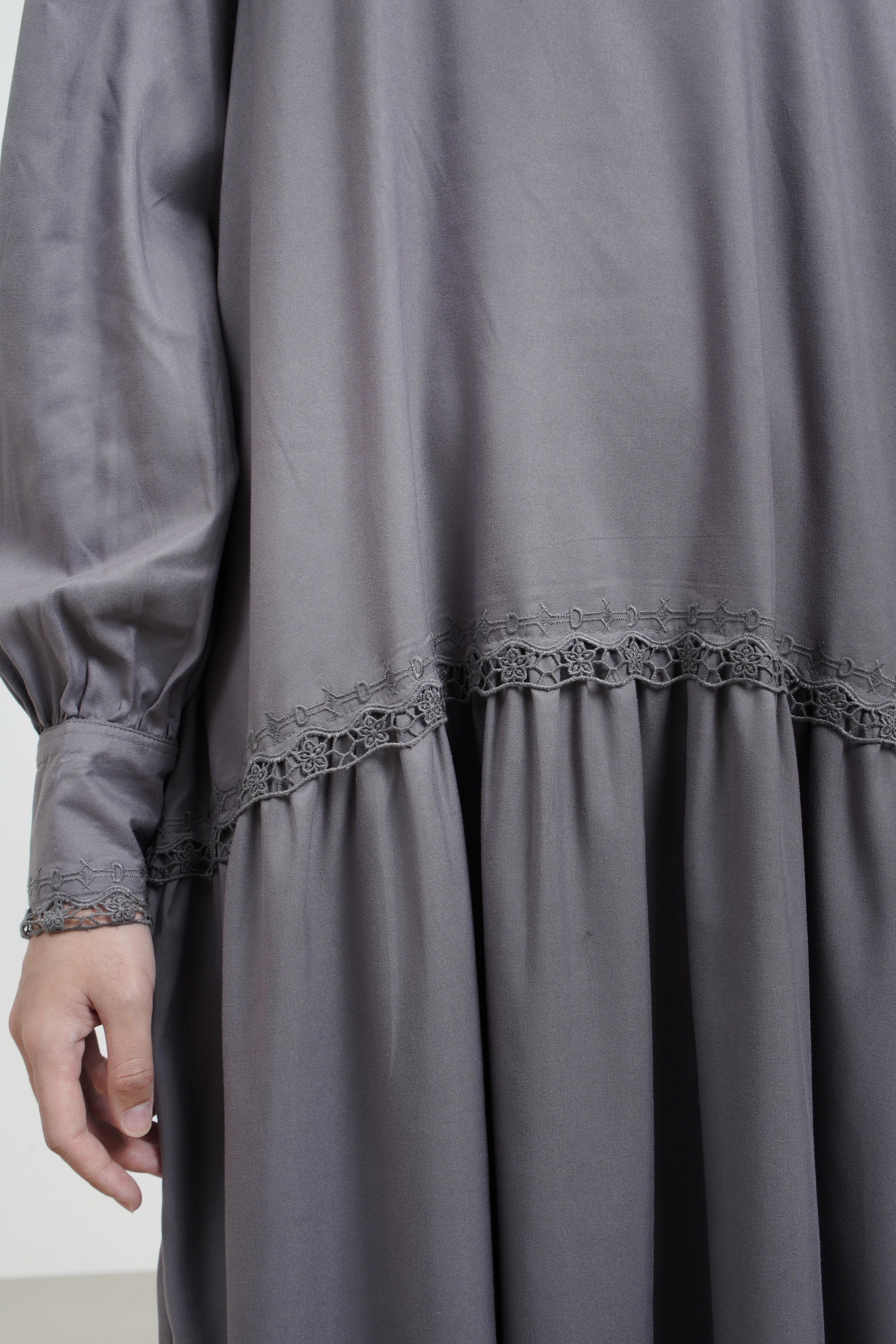 L Dress Puff Lined Lace