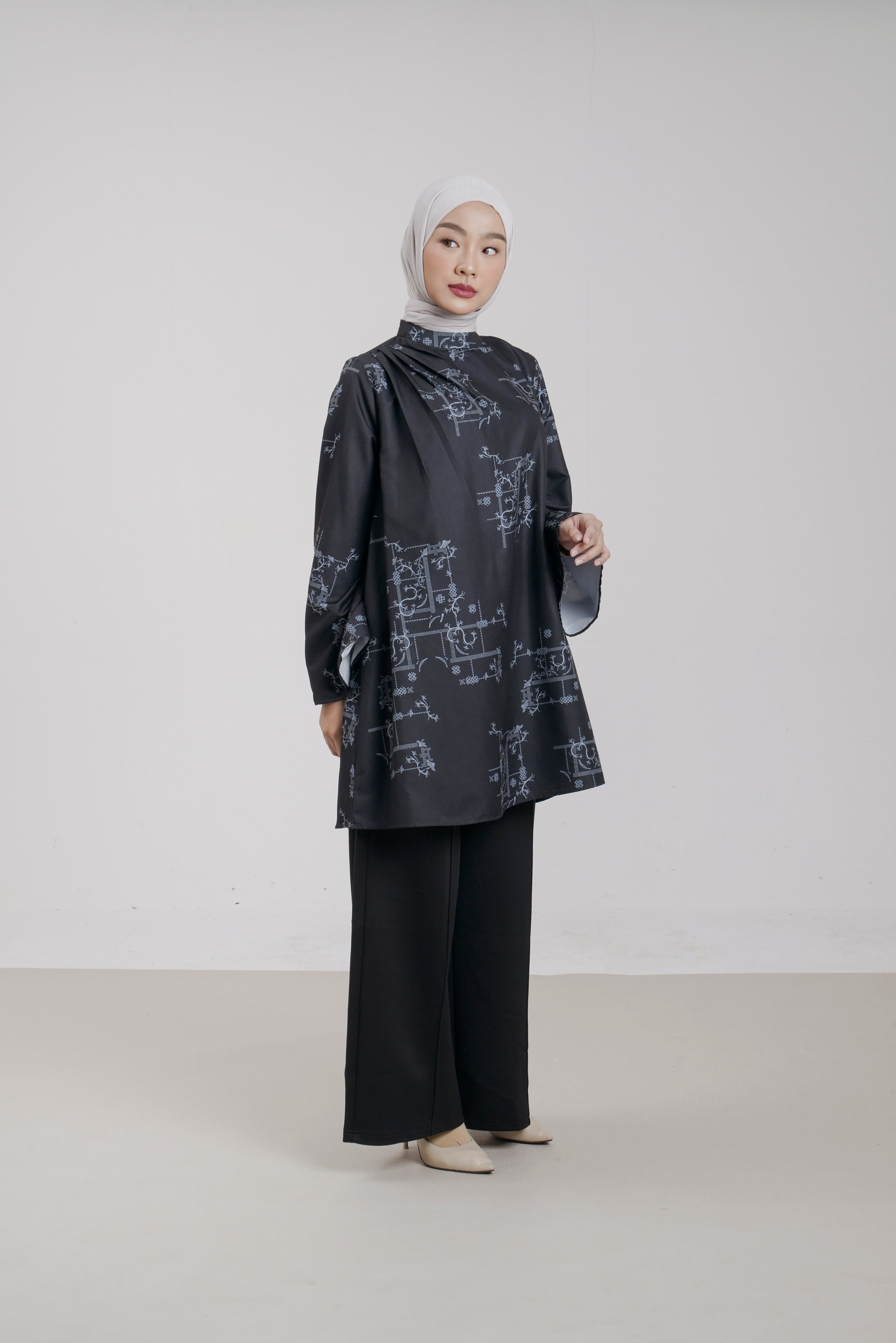 M Tunic Drape Bitter Bloom