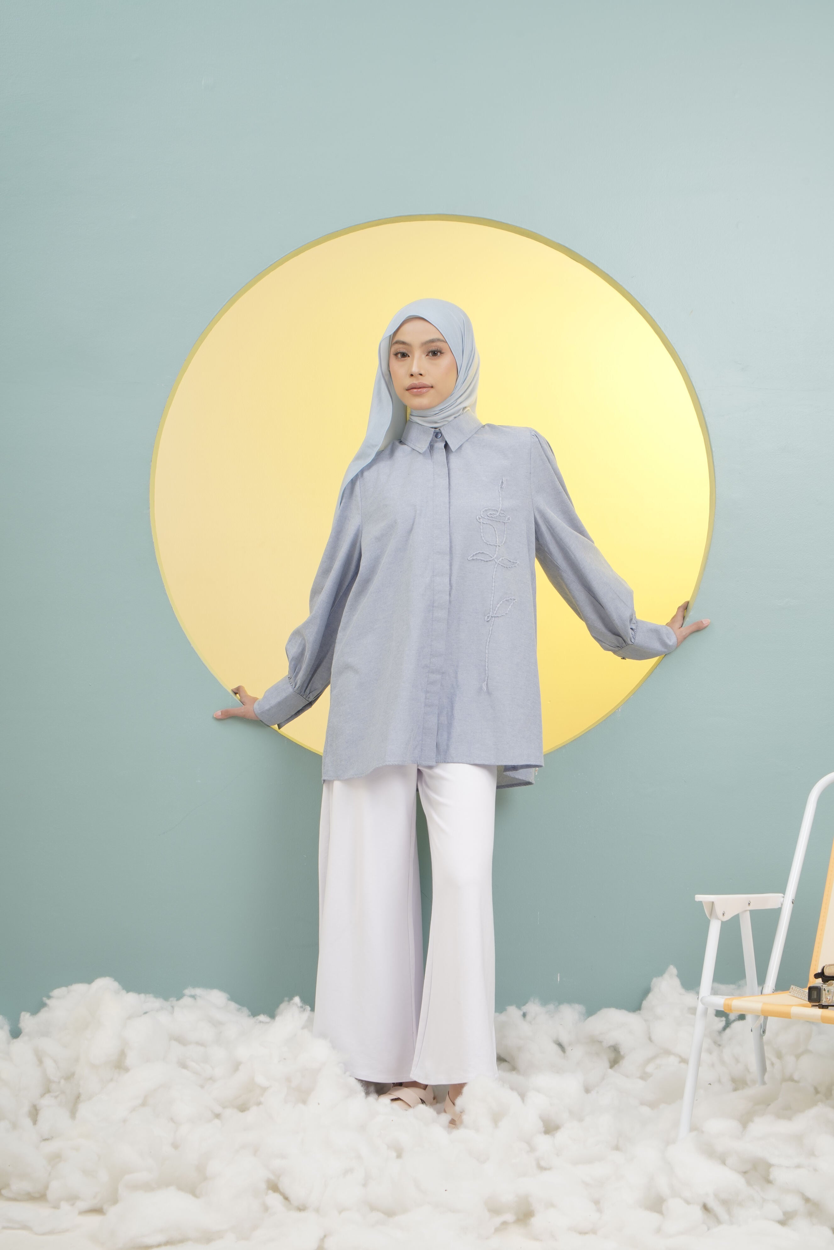 M TUNIC EMBRO DENIM