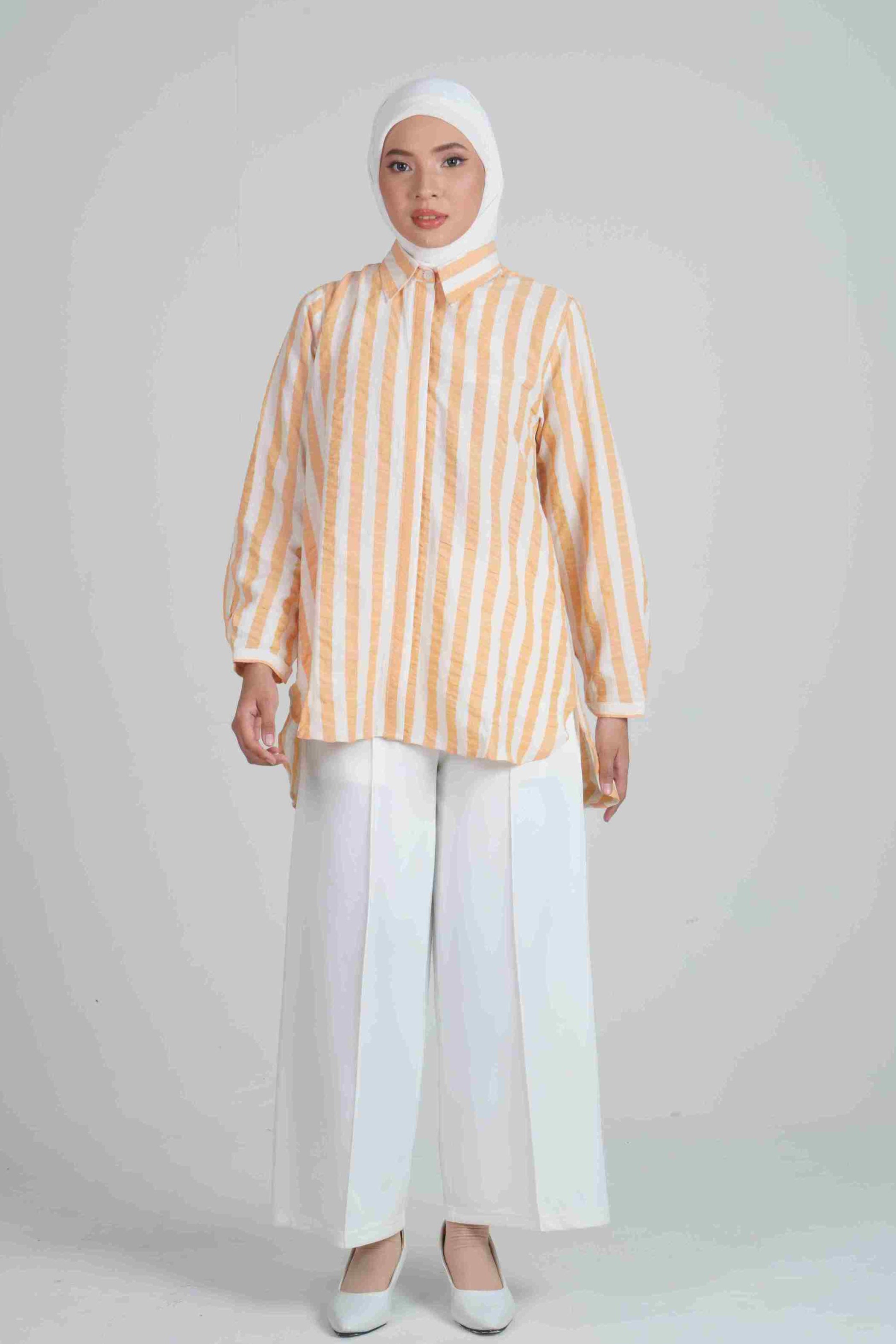 M TUNIC TEXTURE STRIPE - DUSTY YELLOW