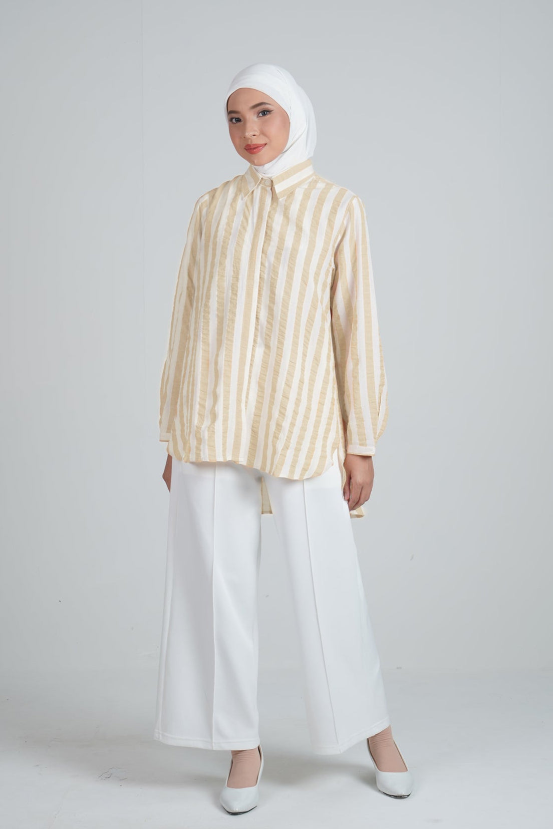 M TUNIC TEXTURE STRIPE - CREAM