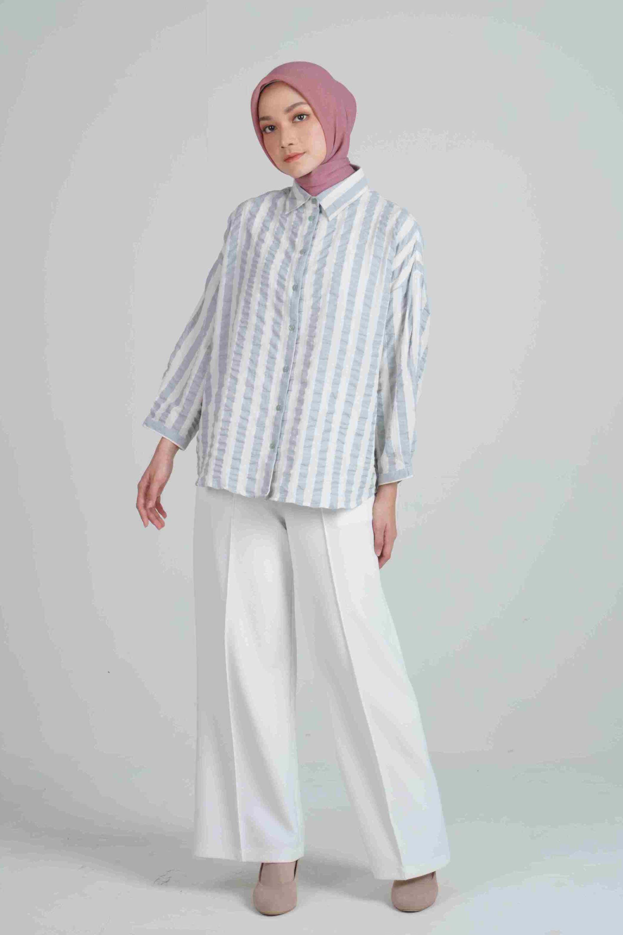 M TUNIC TEXTURE STRIPE - DUSTY MINT