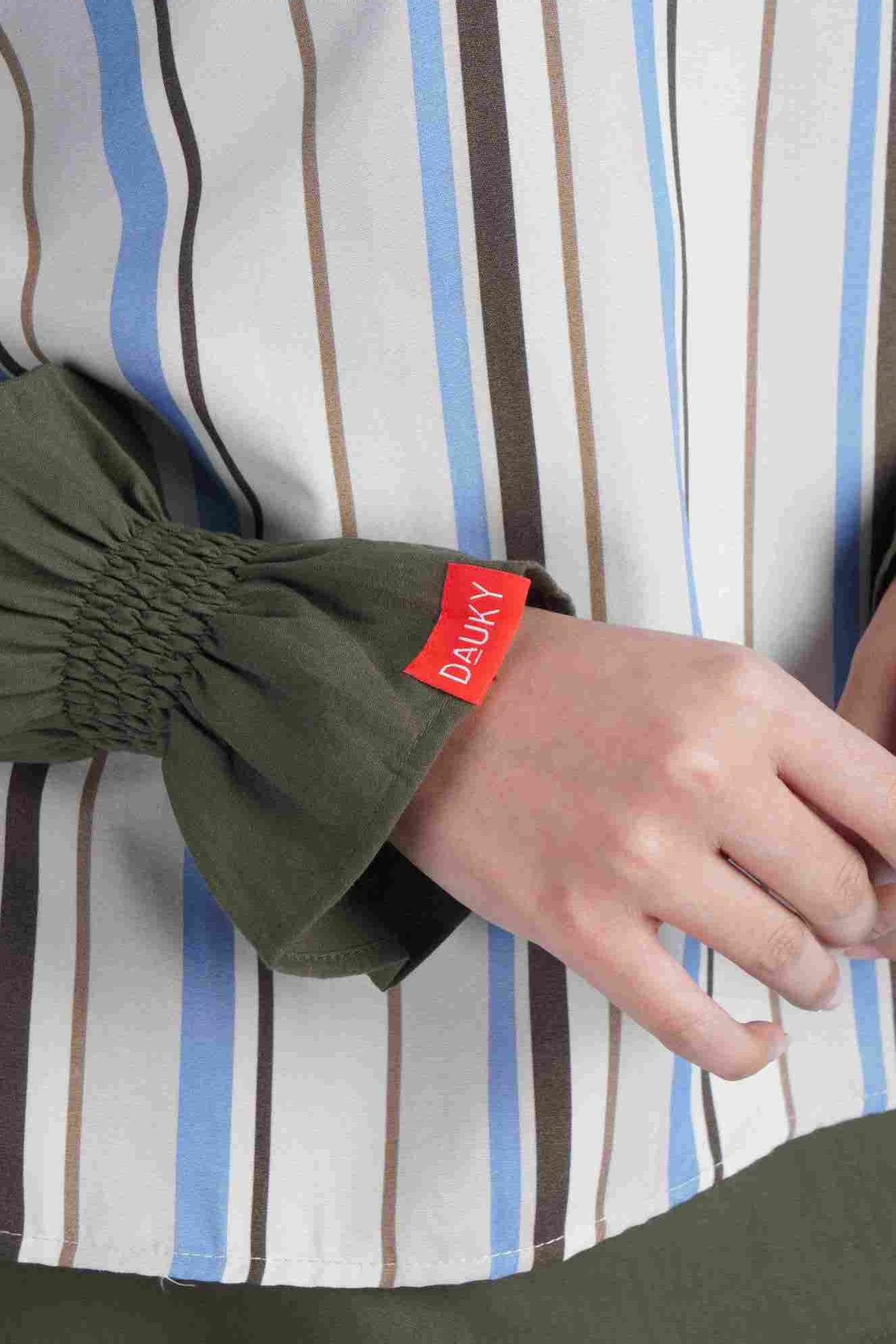 S TUNIC STRIPE - BROWN