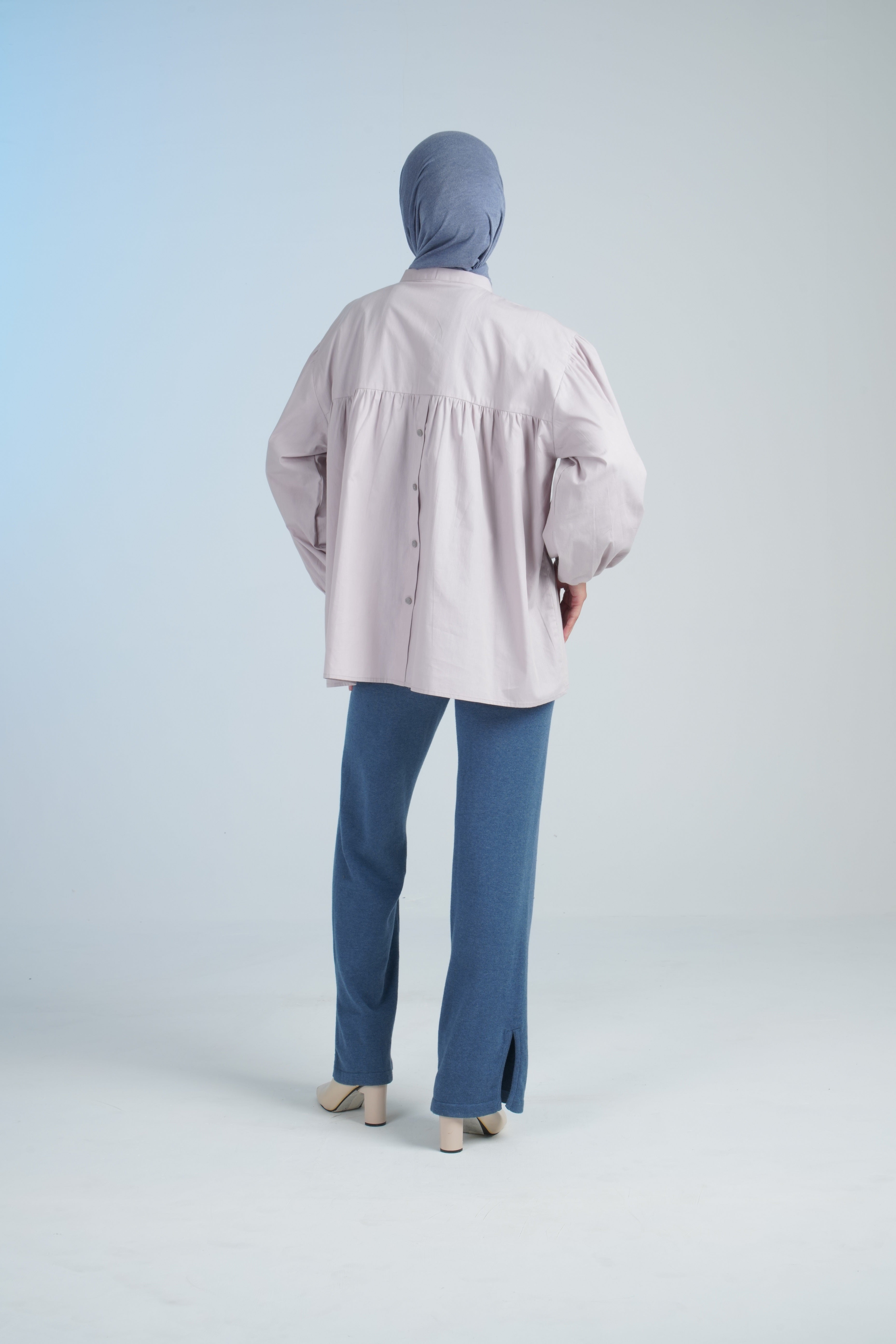 S TUNIC FRILL POPLIN