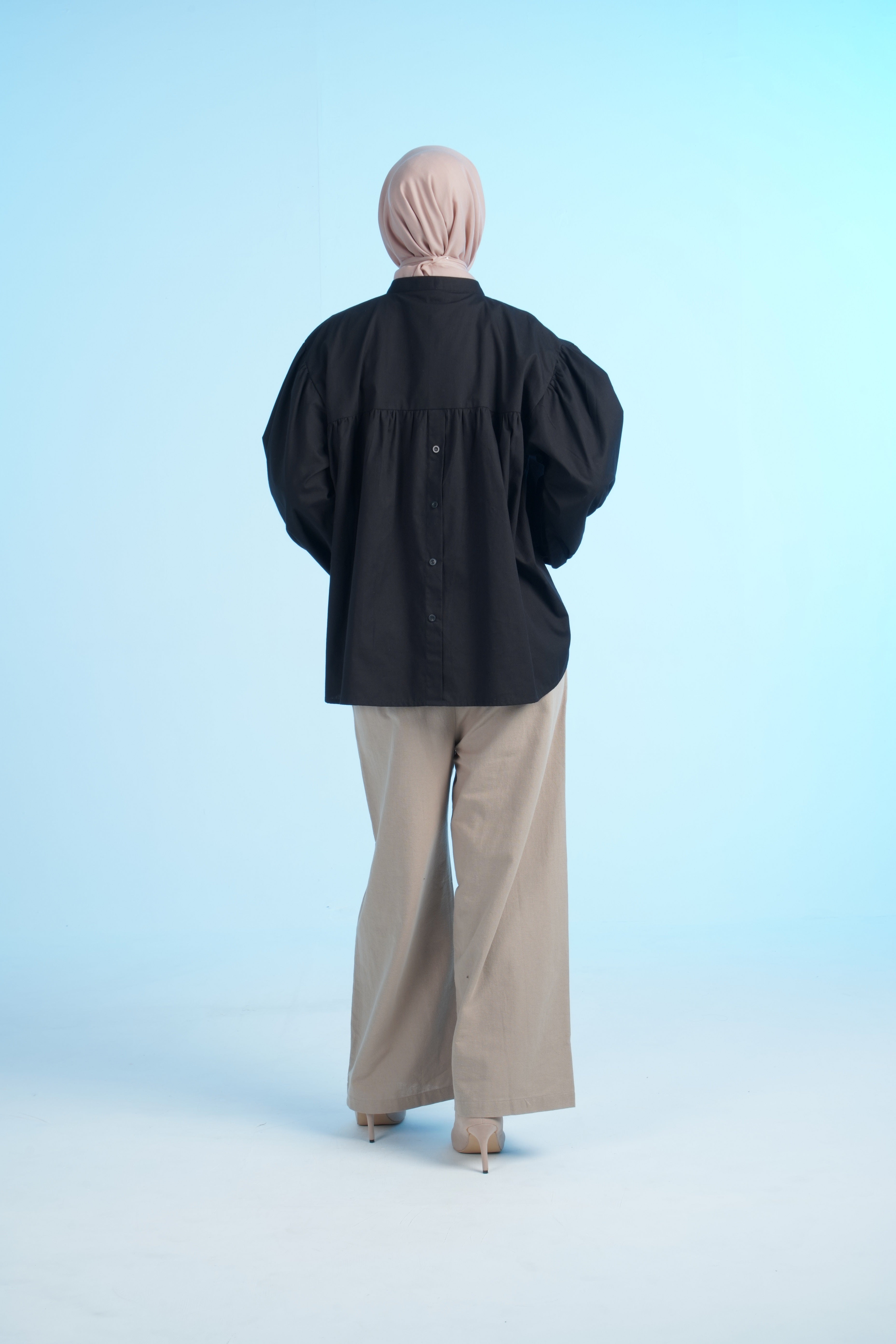 S TUNIC FRILL POPLIN