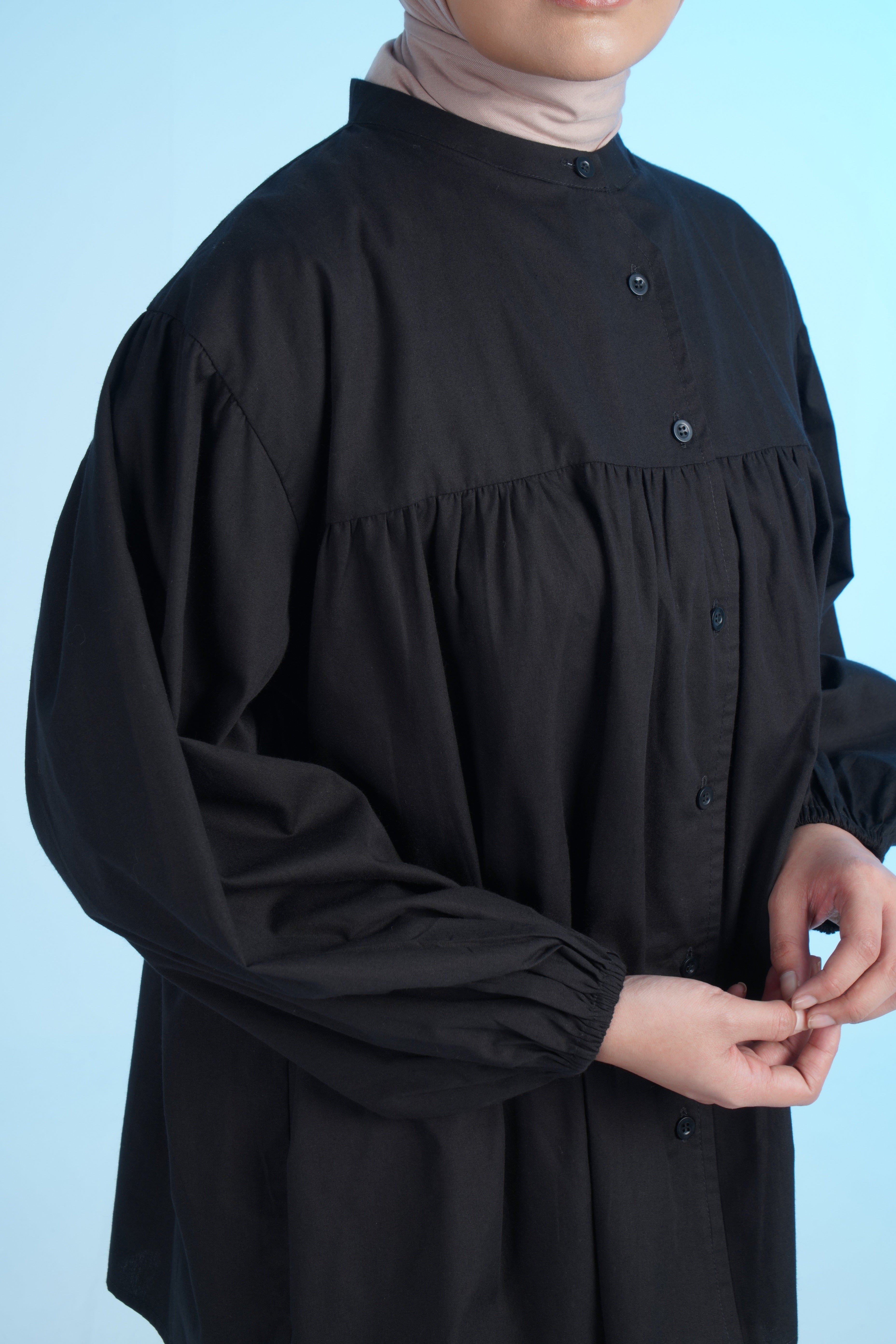 S TUNIC FRILL POPLIN