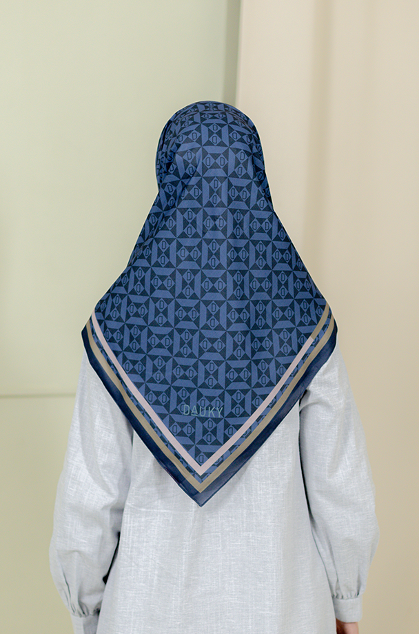 Geo Monogram Scarf - Navy