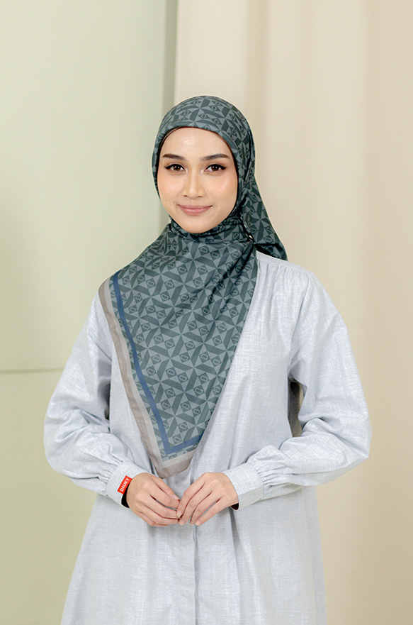 Geo Monogram Scarf - Army