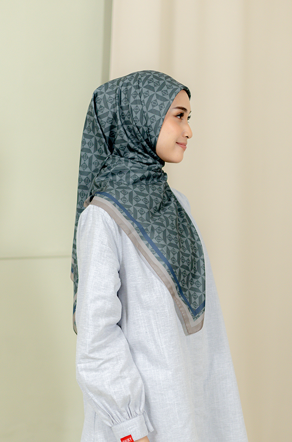 Geo Monogram Scarf - Army