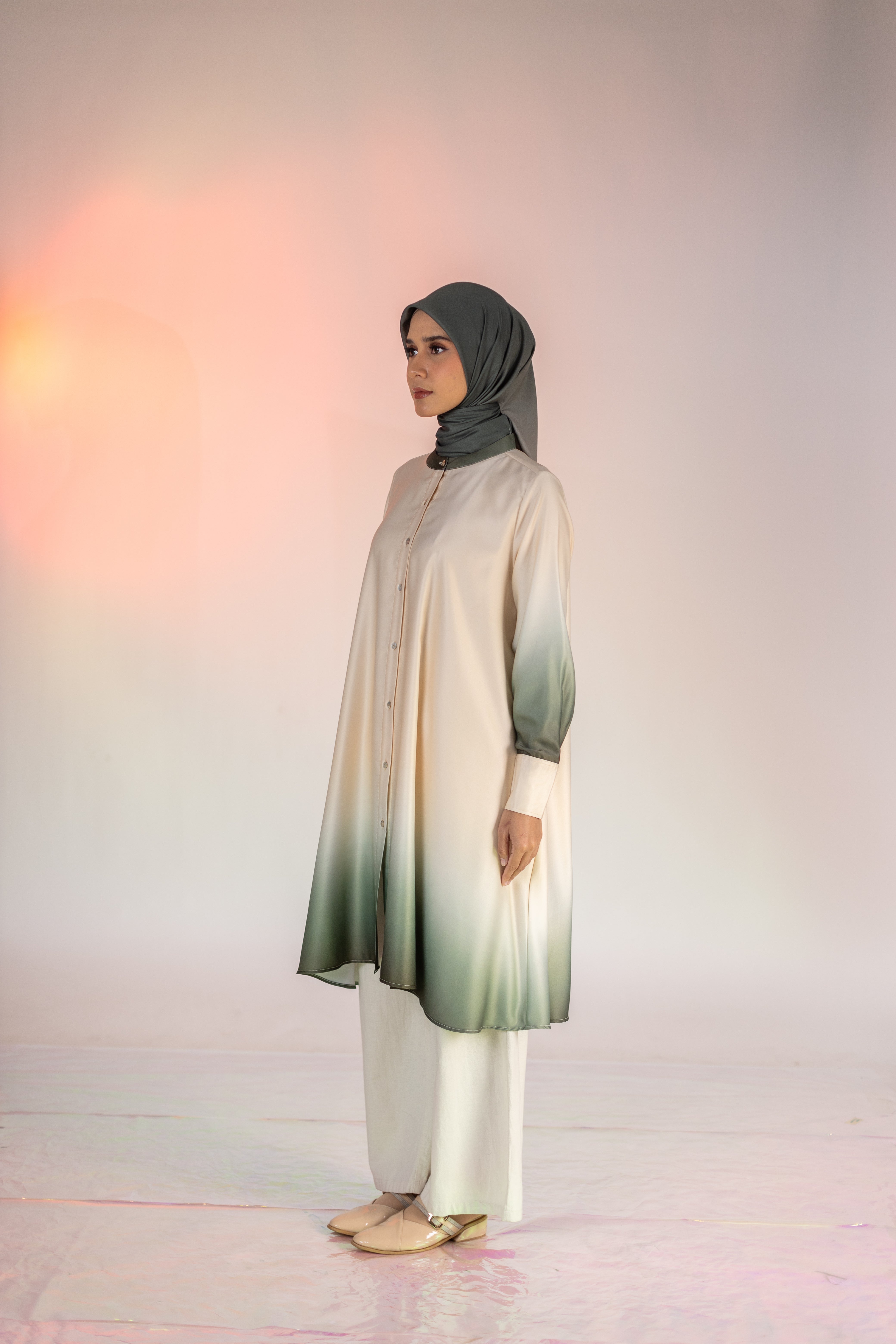 L Tunic Basic Ombre - Beige