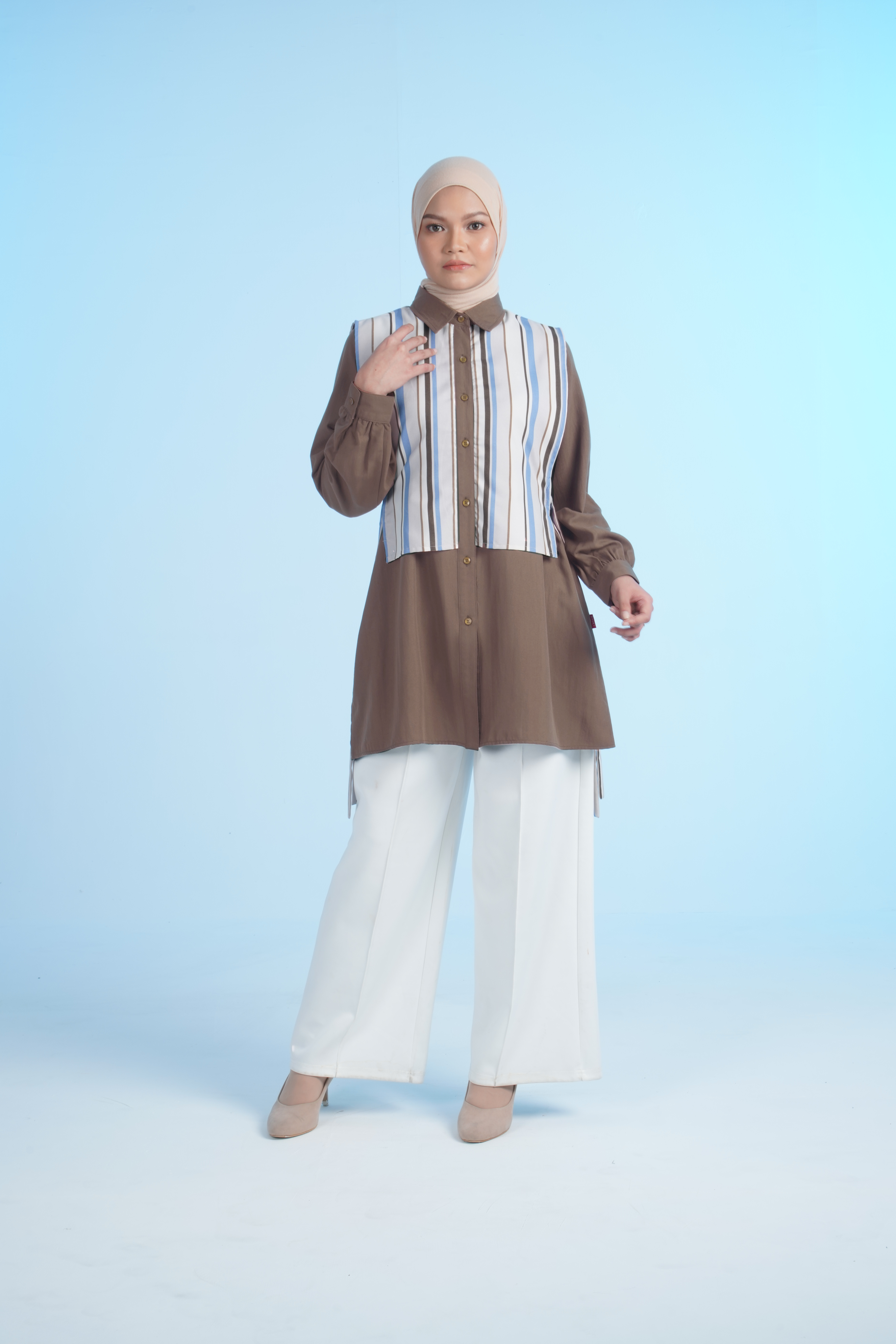 M TUNIC STRIPE - BROWN
