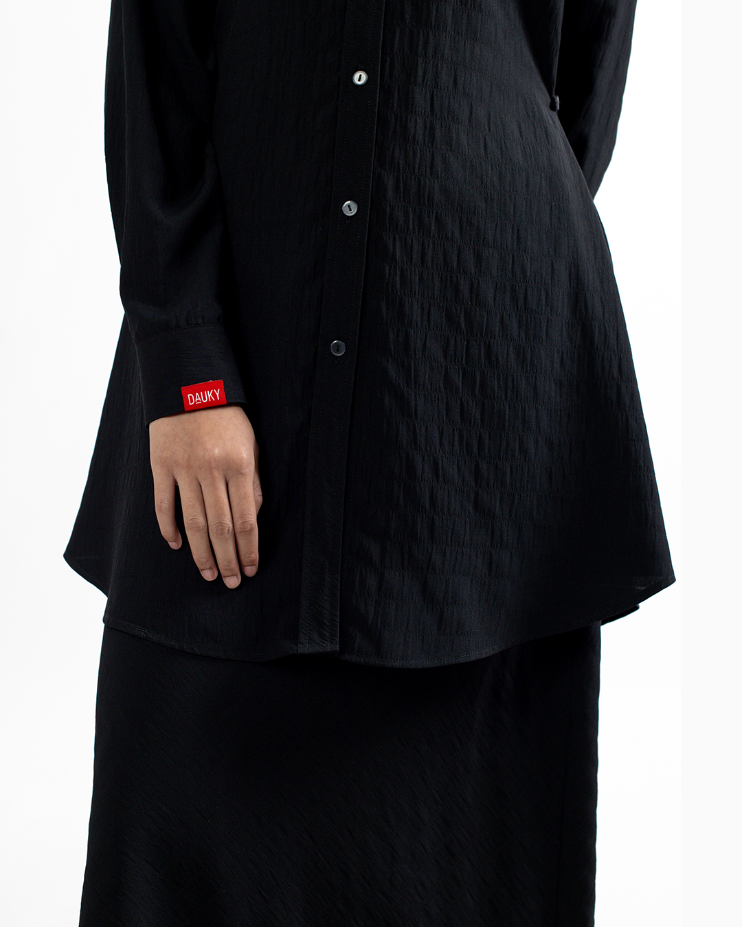 M Tunic Wrinkled Stripe - Black