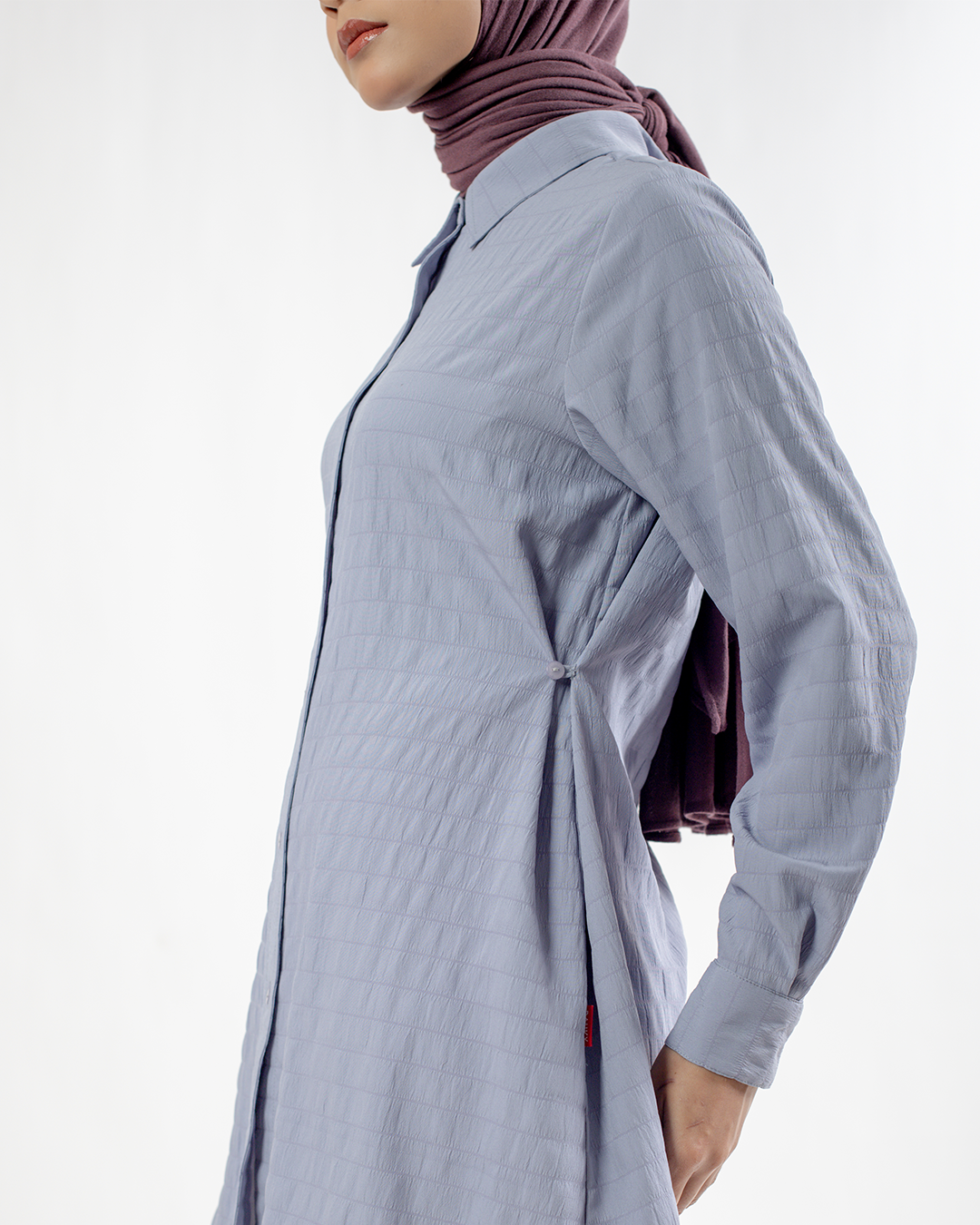 M Tunic Wrinkled Stripe - Light Denim