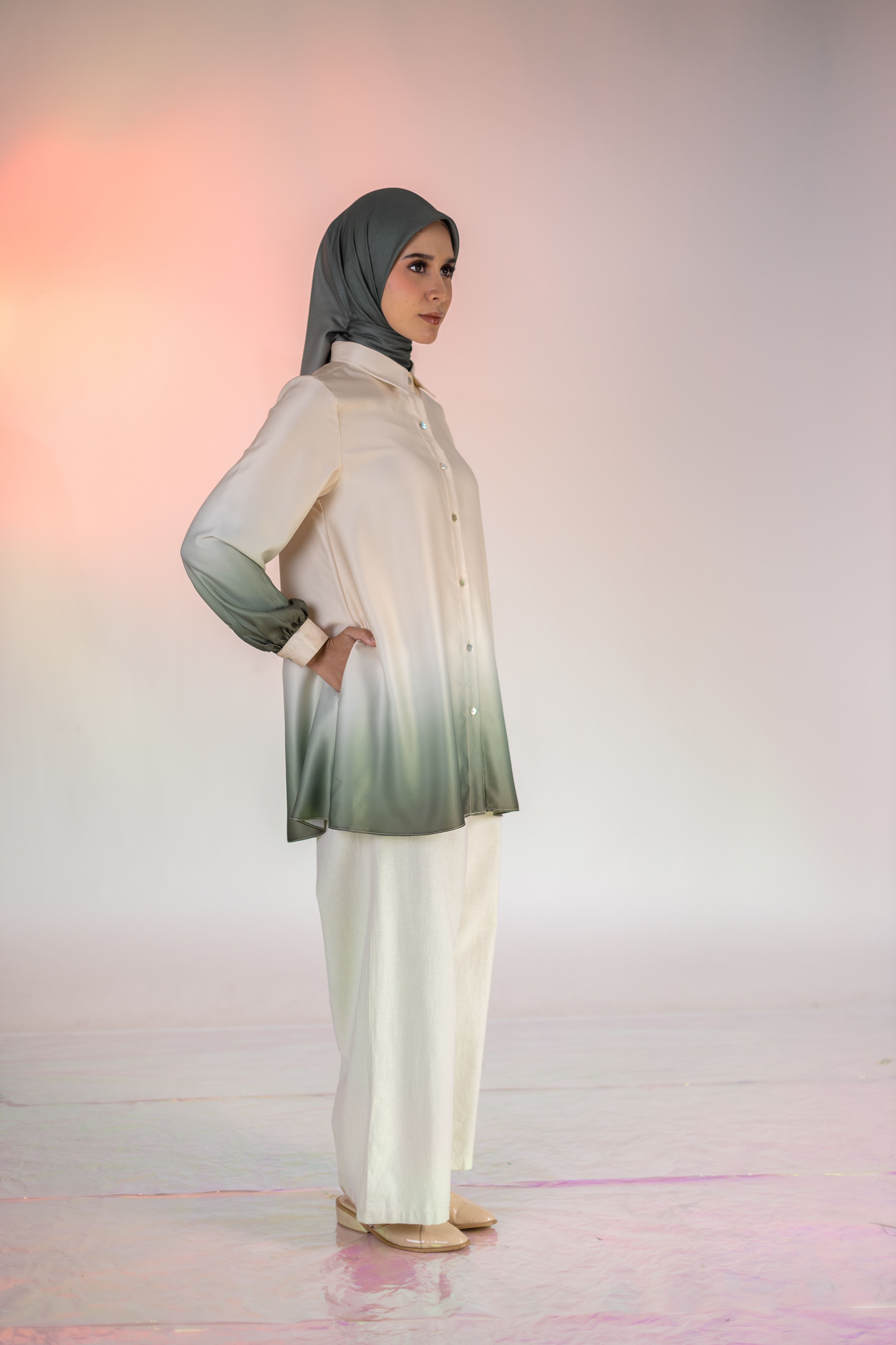 M Tunic Basic Ombre - Beige