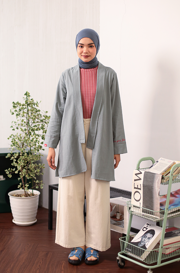 Outer Linen Contrast - Silver Grey