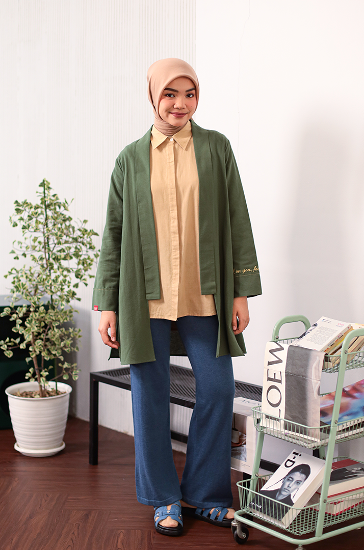 Outer Linen Contrast - Army