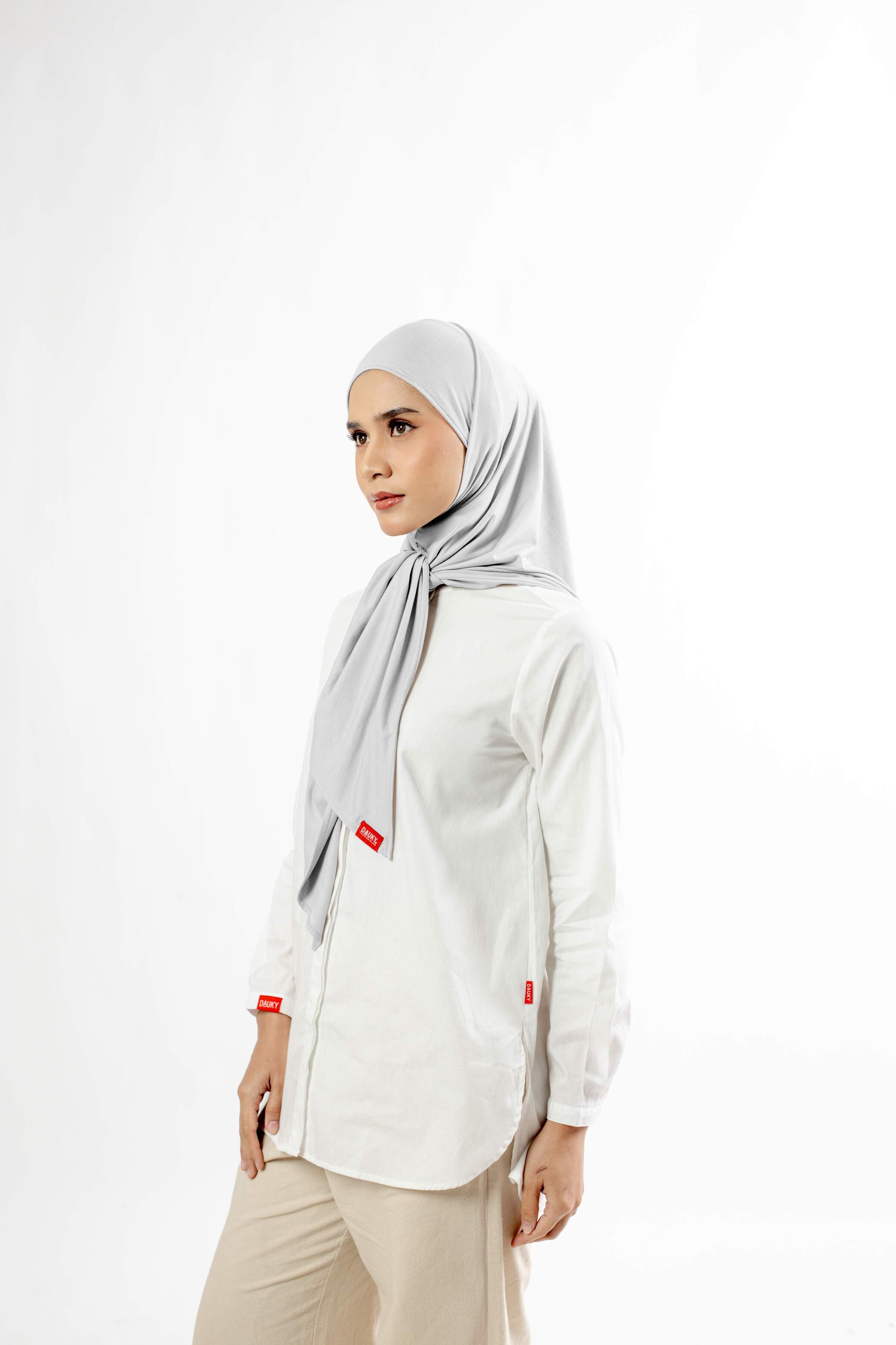 Small String Instant Hijab - Silver Grey