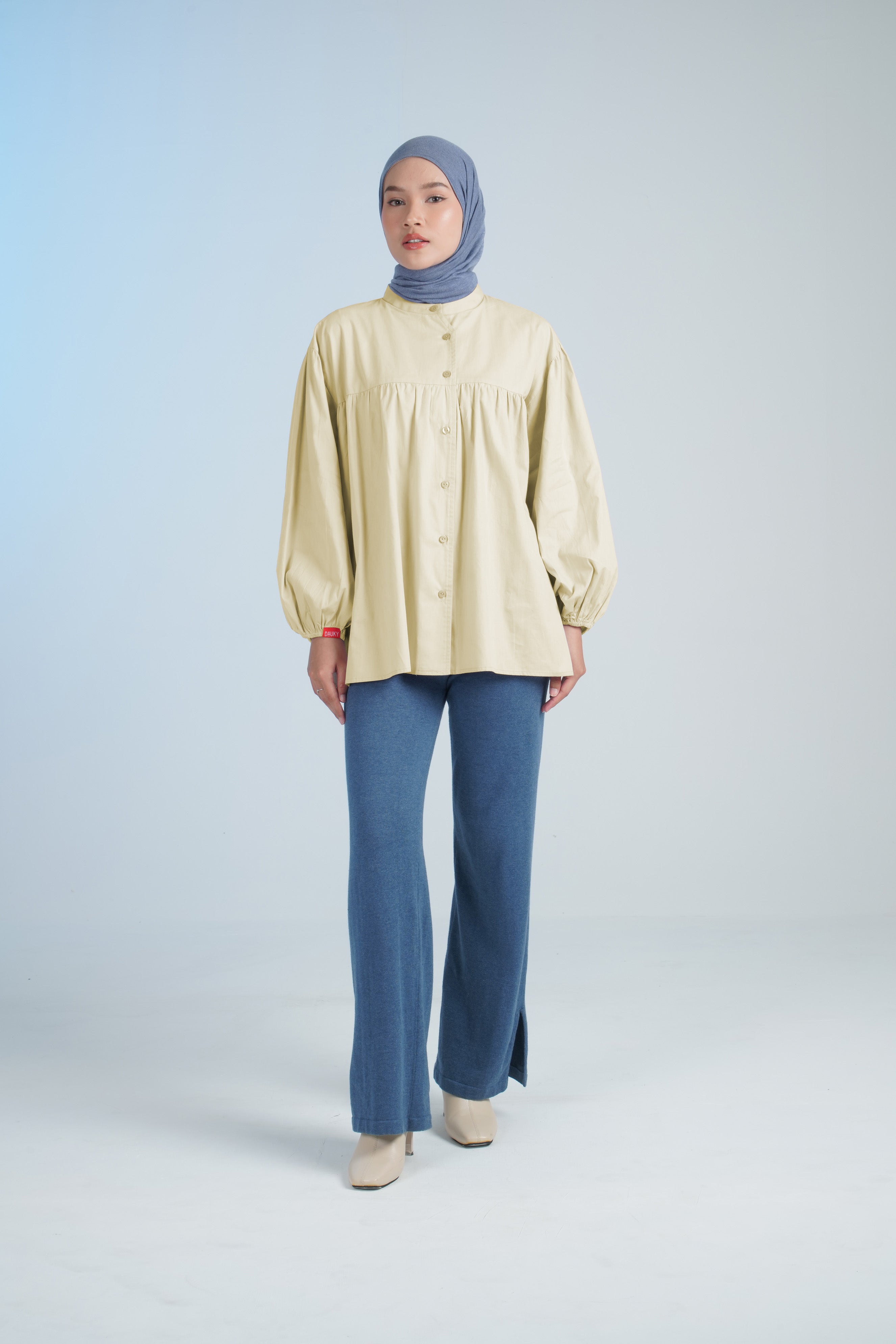 S TUNIC FRILL POPLIN