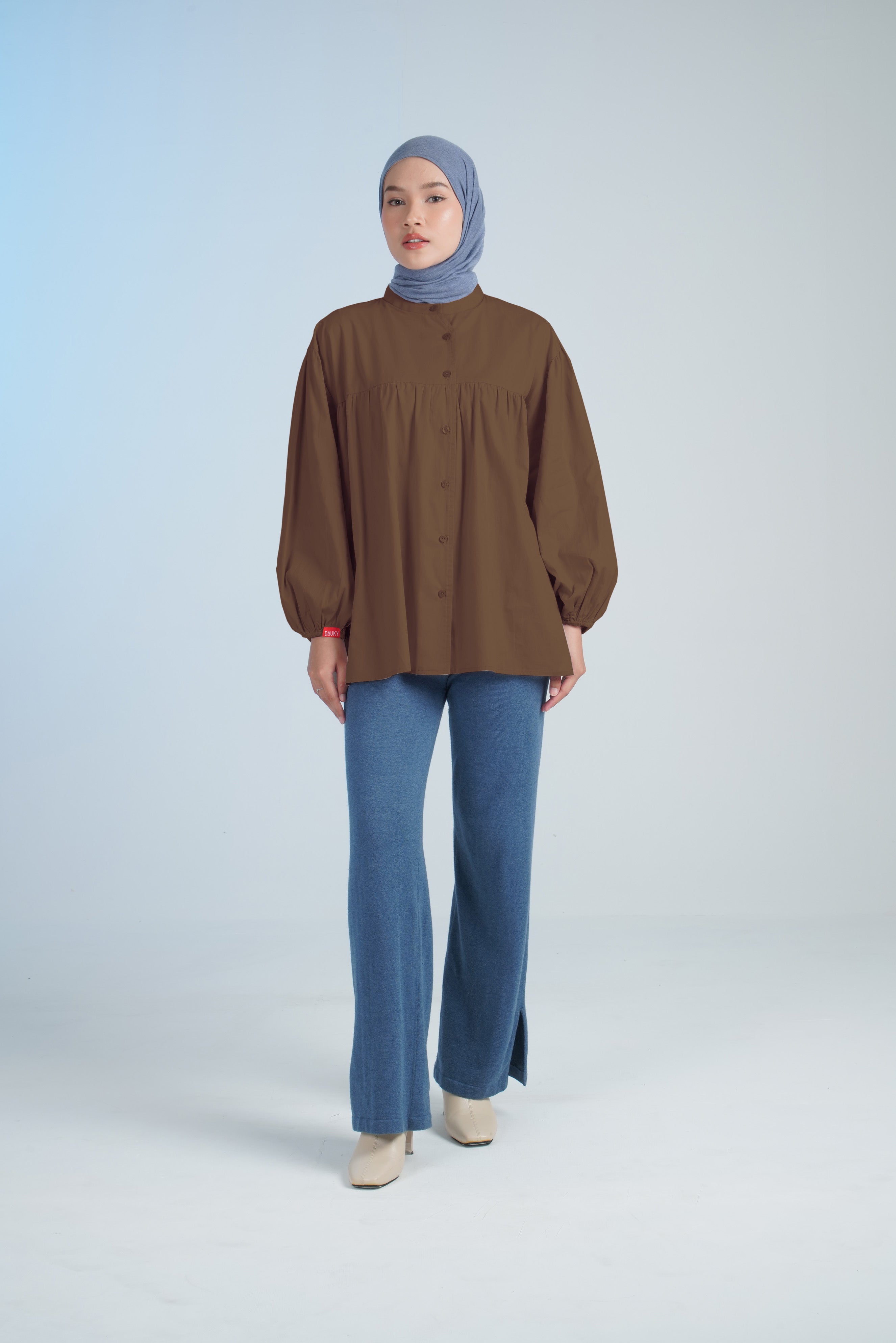 S TUNIC FRILL POPLIN