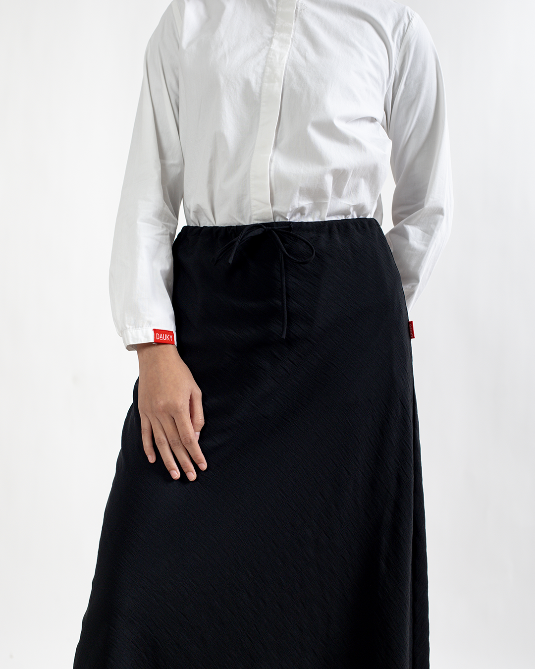 Skirt Wrinkled Stripe - Black